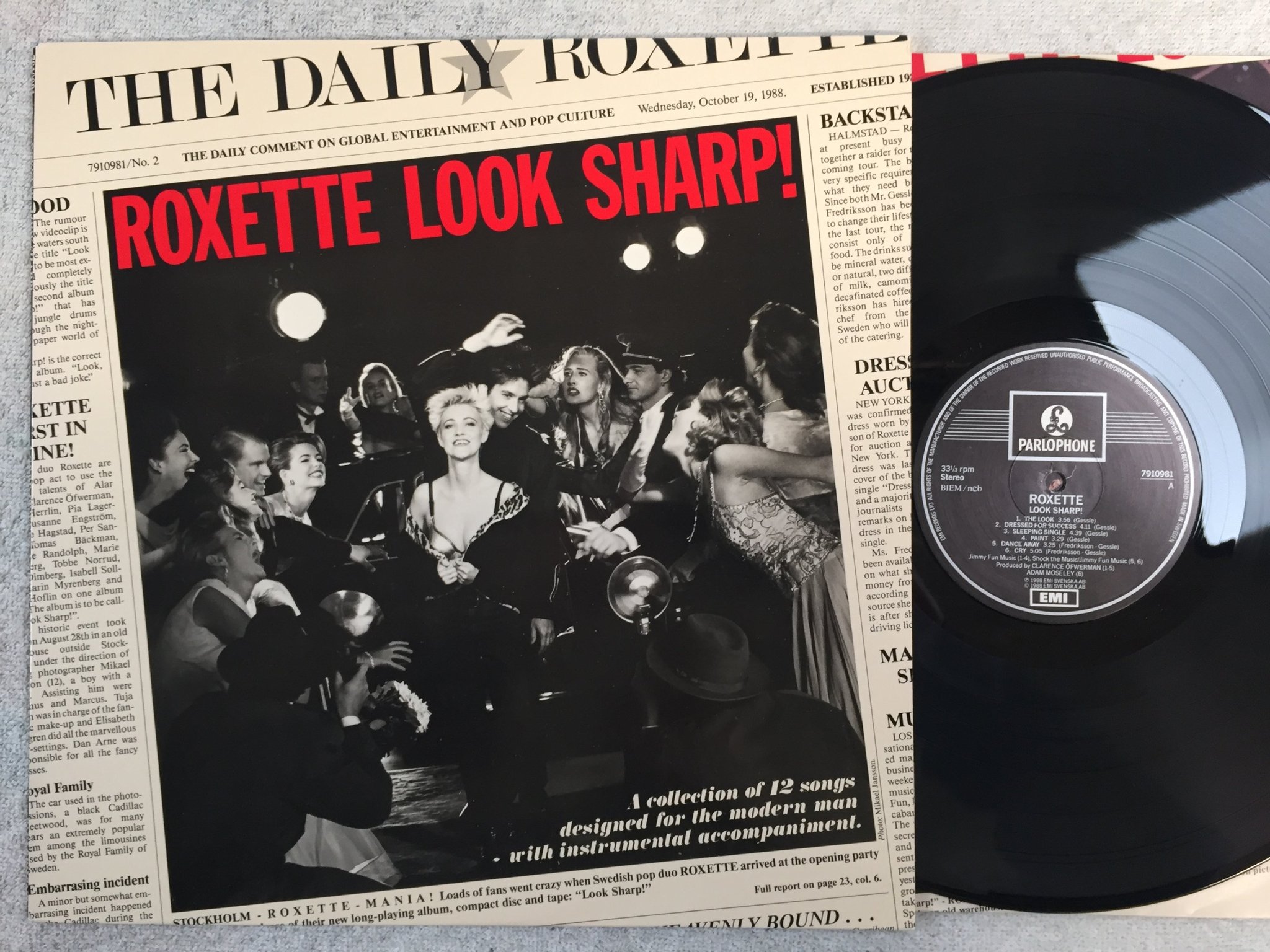 Omslagsbild för skivan ROXETTE sharp LP -88 Swe EMI / PARLOPHONE 7910981