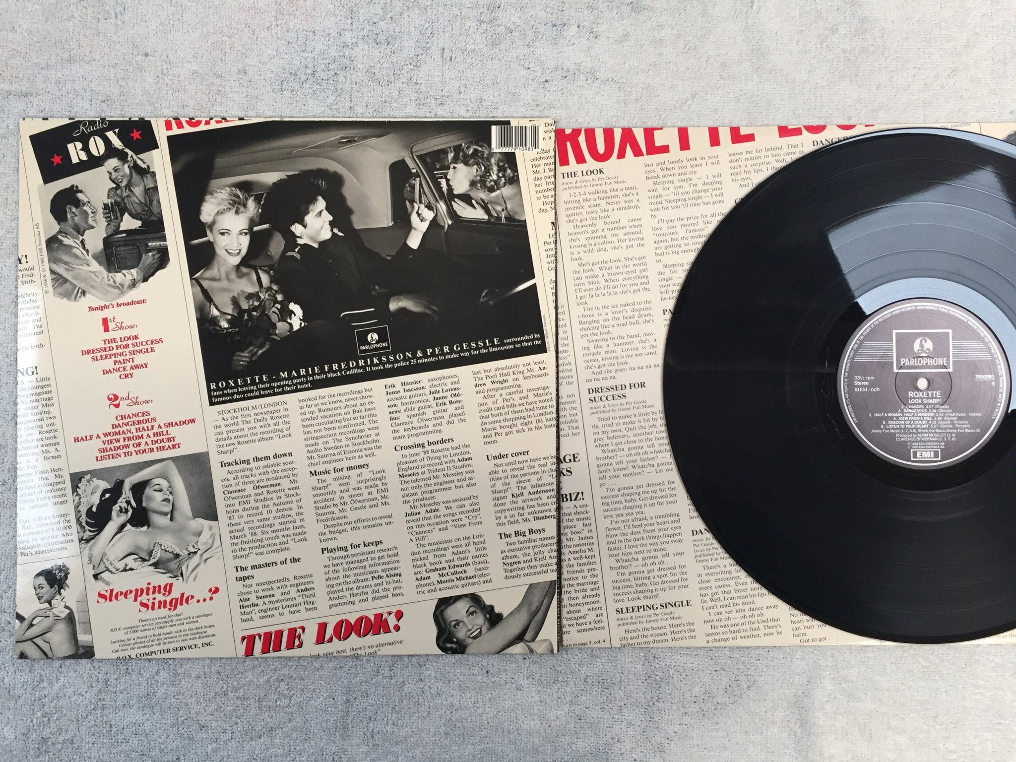 Omslagsbild för skivan ROXETTE sharp LP -88 Swe EMI / PARLOPHONE 7910981