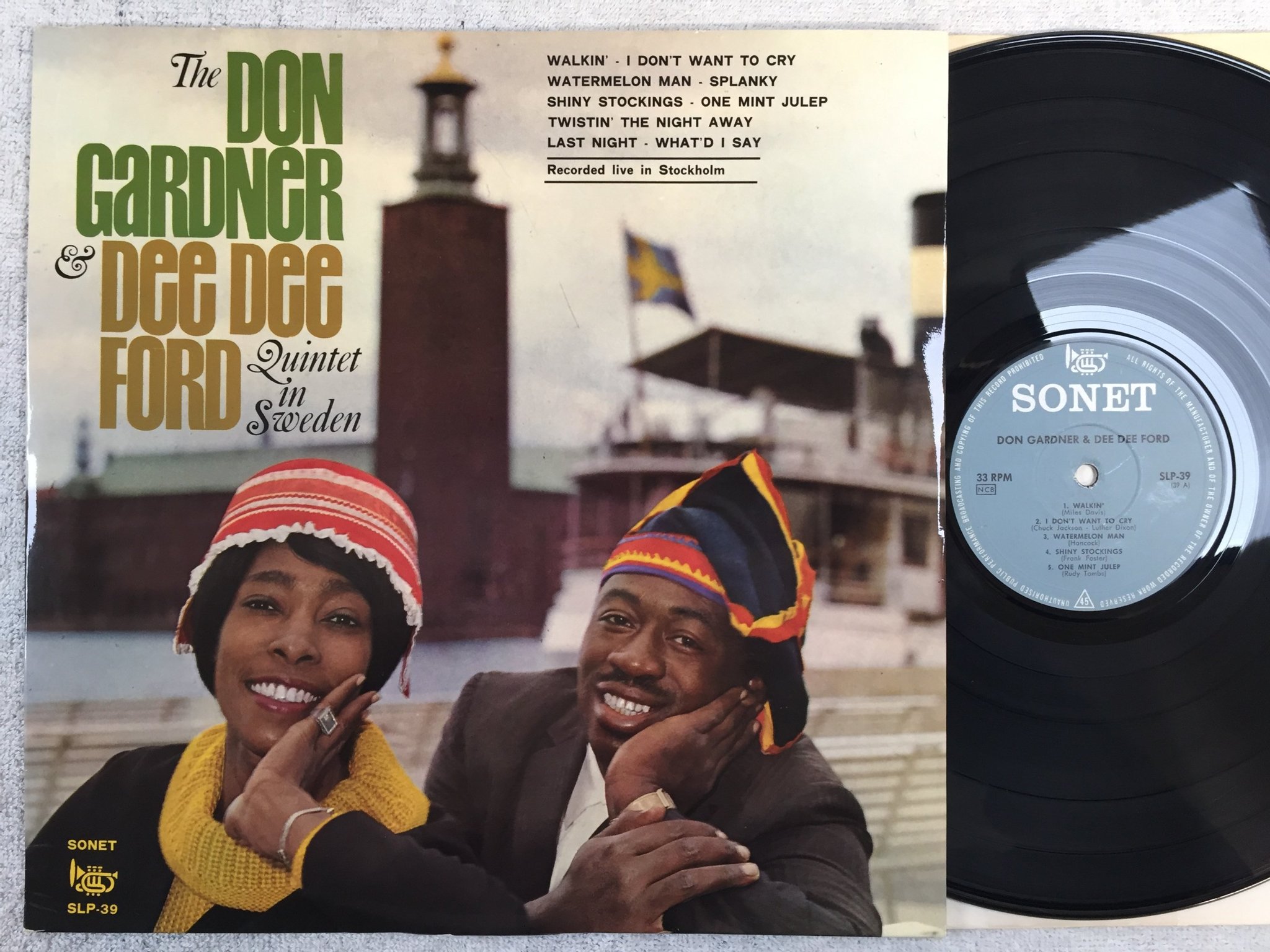 Omslagsbild för skivan the DON GARDER  & DEE DEE FORD quintet  in Sweden LP -64 Swe SONET SLP 39