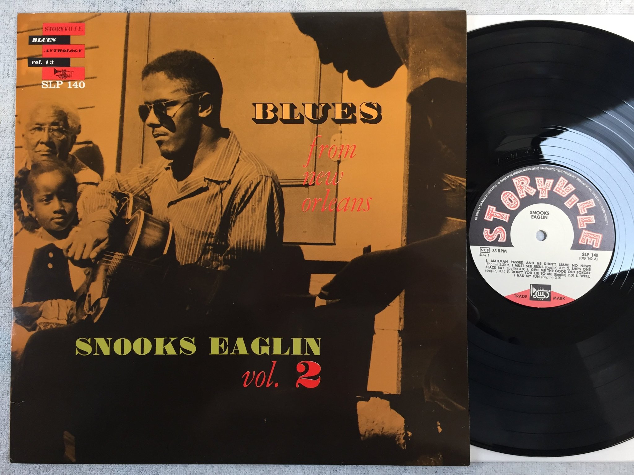 Omslagsbild för skivan SNOOKS EAGLIN blues from New Orleans vol 2 LP re STORYVILLE SLP 140