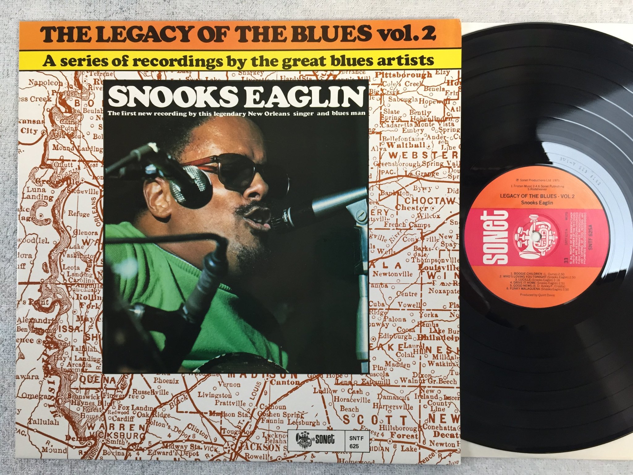 Omslagsbild för skivan SNOOKS EAGLIN legacy of the blues vol 2 LP UK SONET SNTF 625