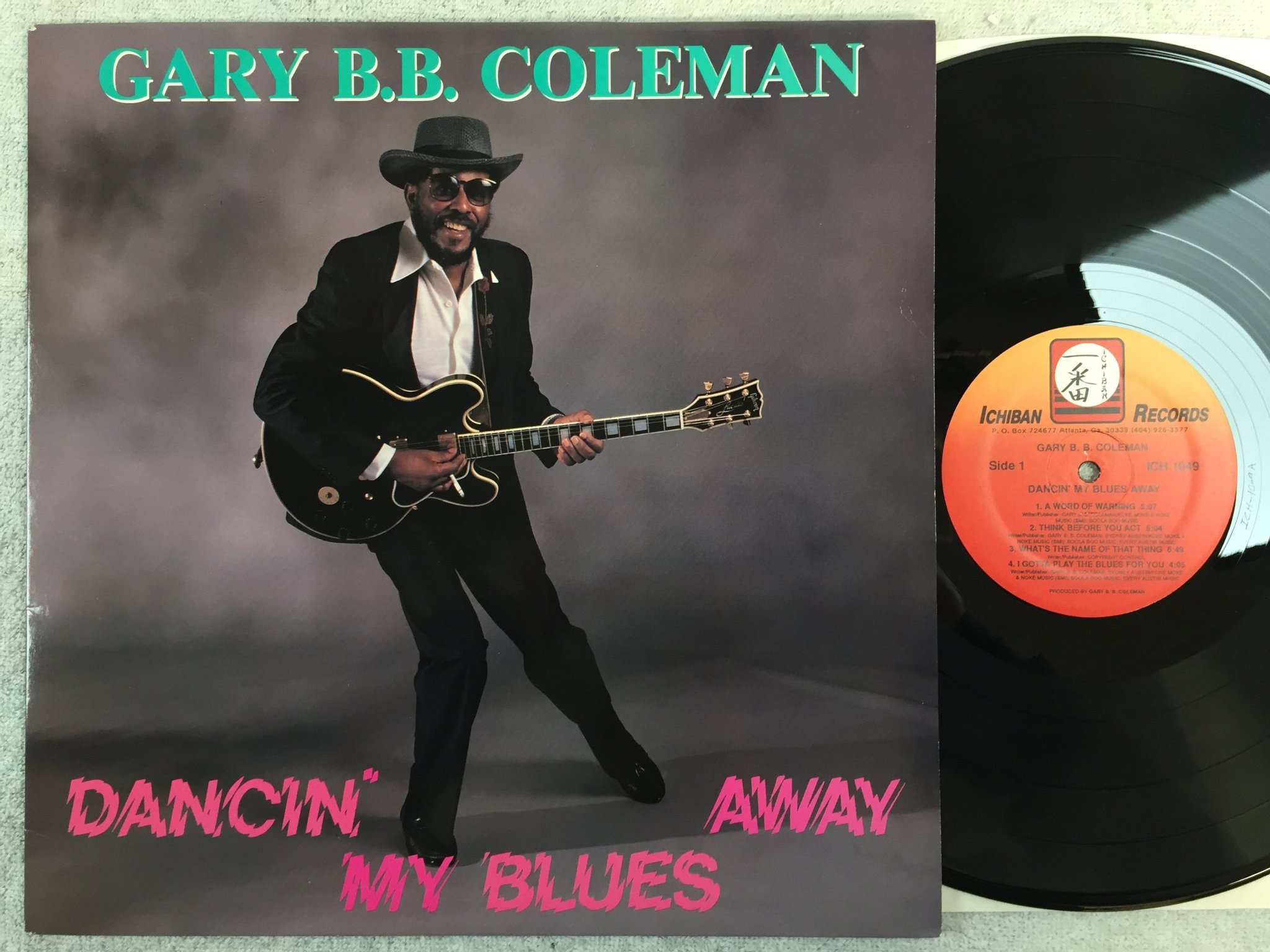 Omslagsbild för skivan GARY B.B. COLEMAN dancin' my blues away LP -89 US ICHIBAN ICH 1049