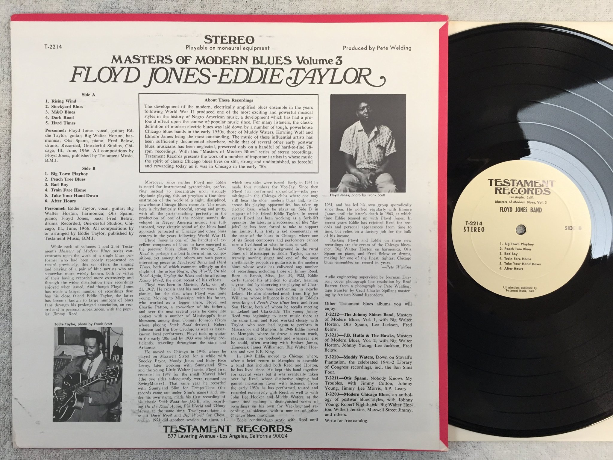 Omslagsbild för skivan FLOYD JONES Masters Of Modern Blues Volume 3 LP  US TESTAMENT T-2214 
