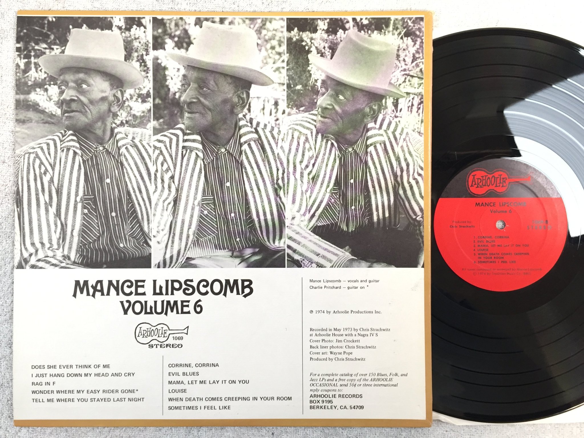 Omslagsbild för skivan MANCE LIPSCOMB  vol 6 LP re US ARHOOLIE F-1069
