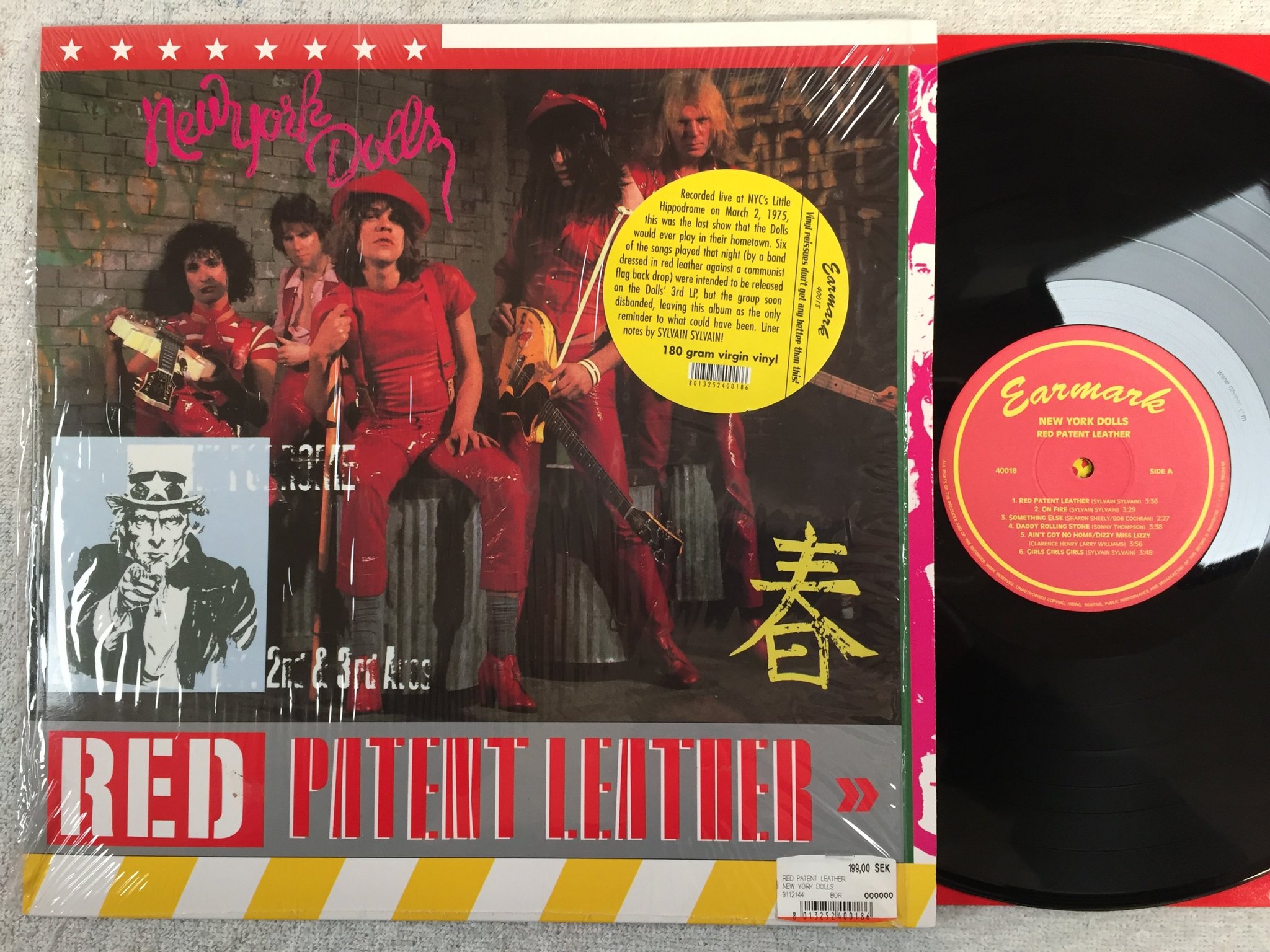 Omslagsbild för skivan NEW YORK DOLLS Red Patent Leather LP 2003 Ita EARMARK 40018