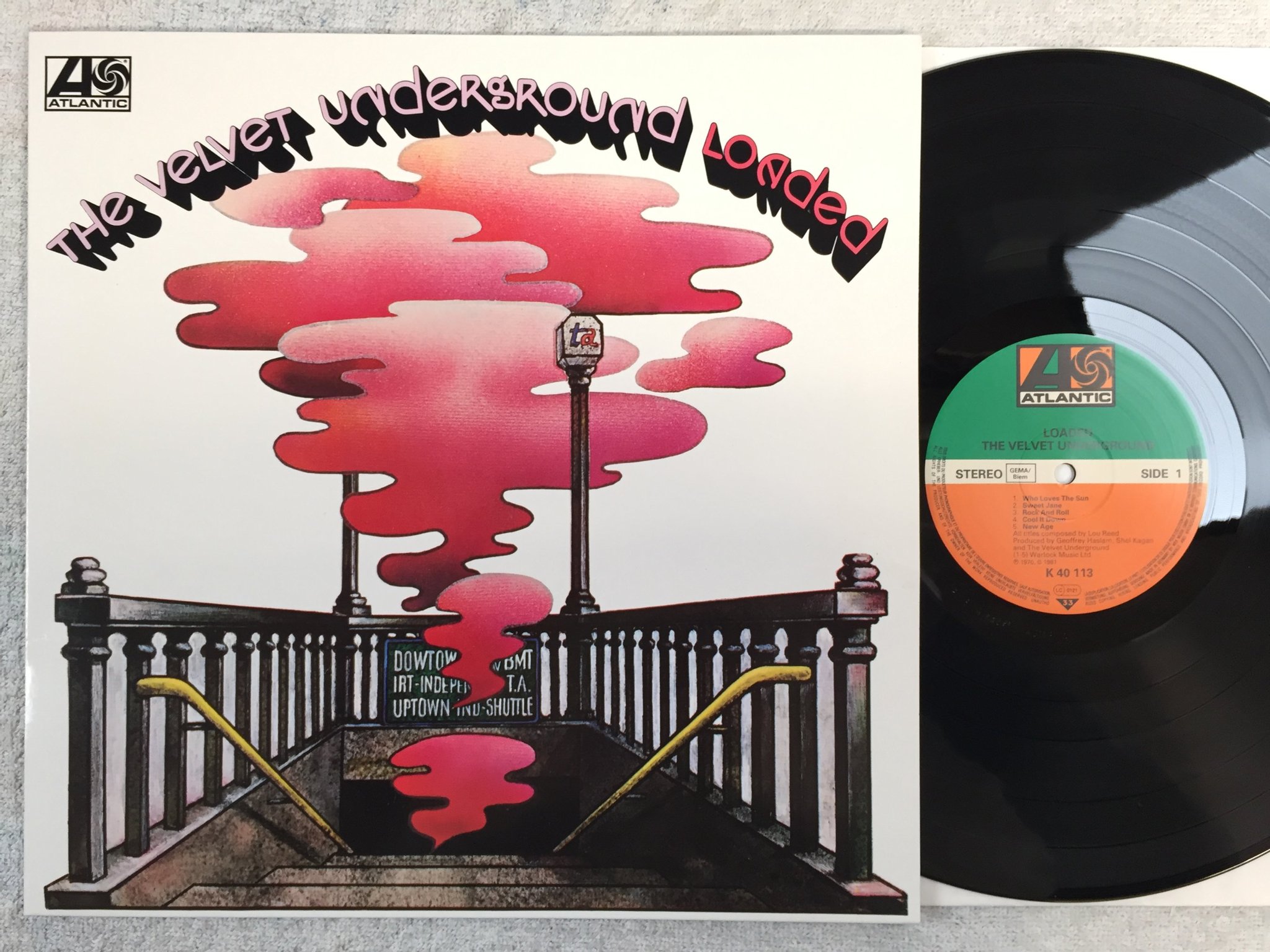 Omslagsbild för skivan THE VELVET UNDERGROUND loaded. LP re Ger ATLANTIC K40113