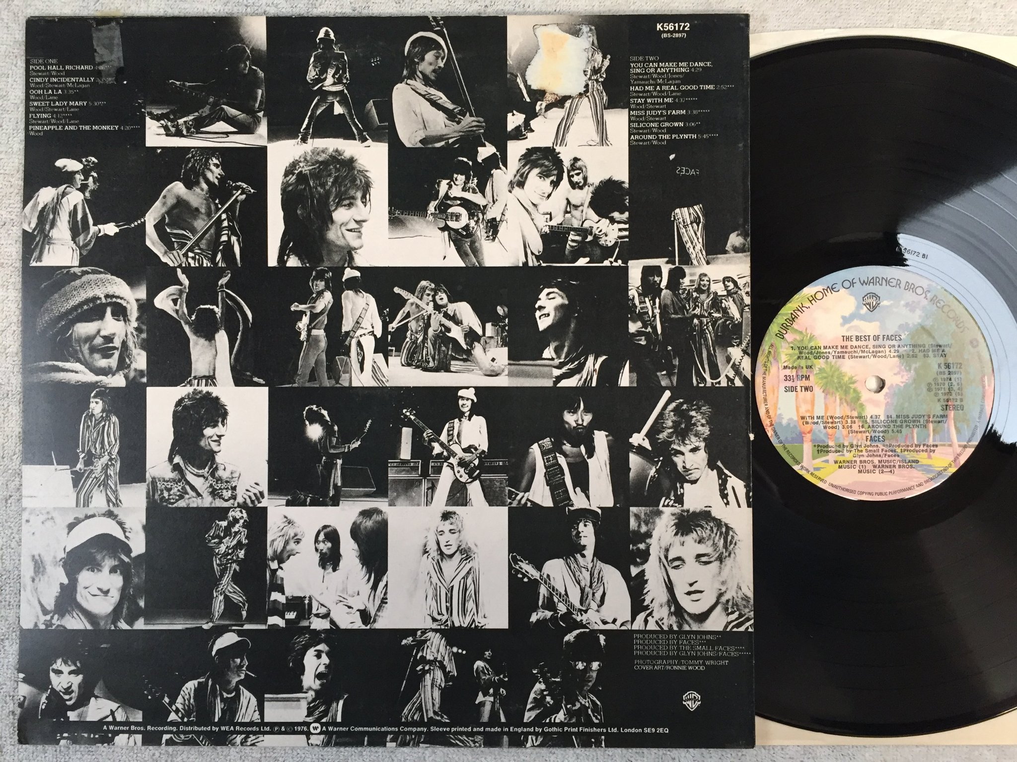 Omslagsbild för skivan FACES snakes and ladders LP -76 UK WARNER K 56172