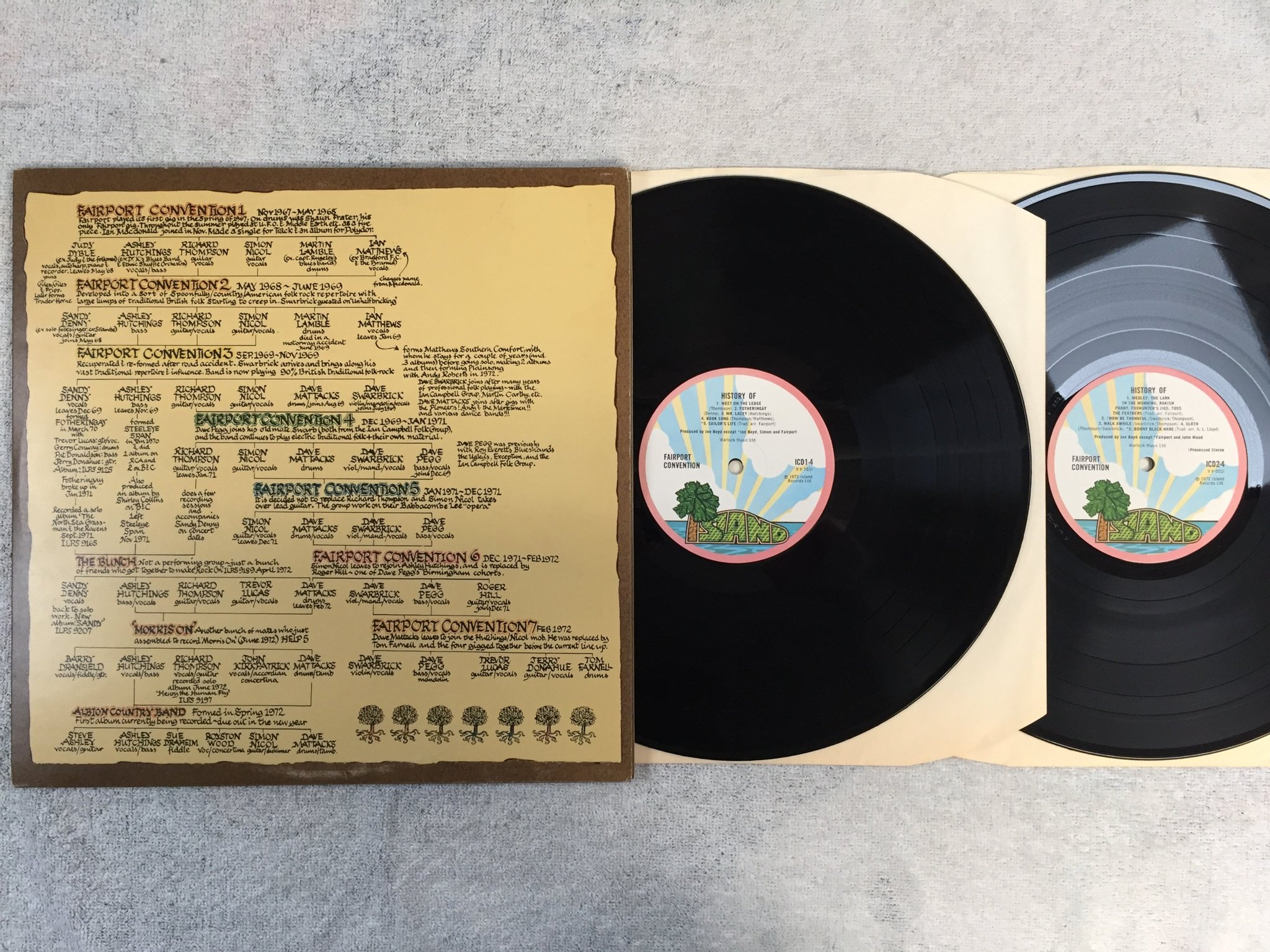 Omslagsbild för skivan FAIRPORT CONVENTION history of 2xLP -72 UK ISLAND ICD2-4