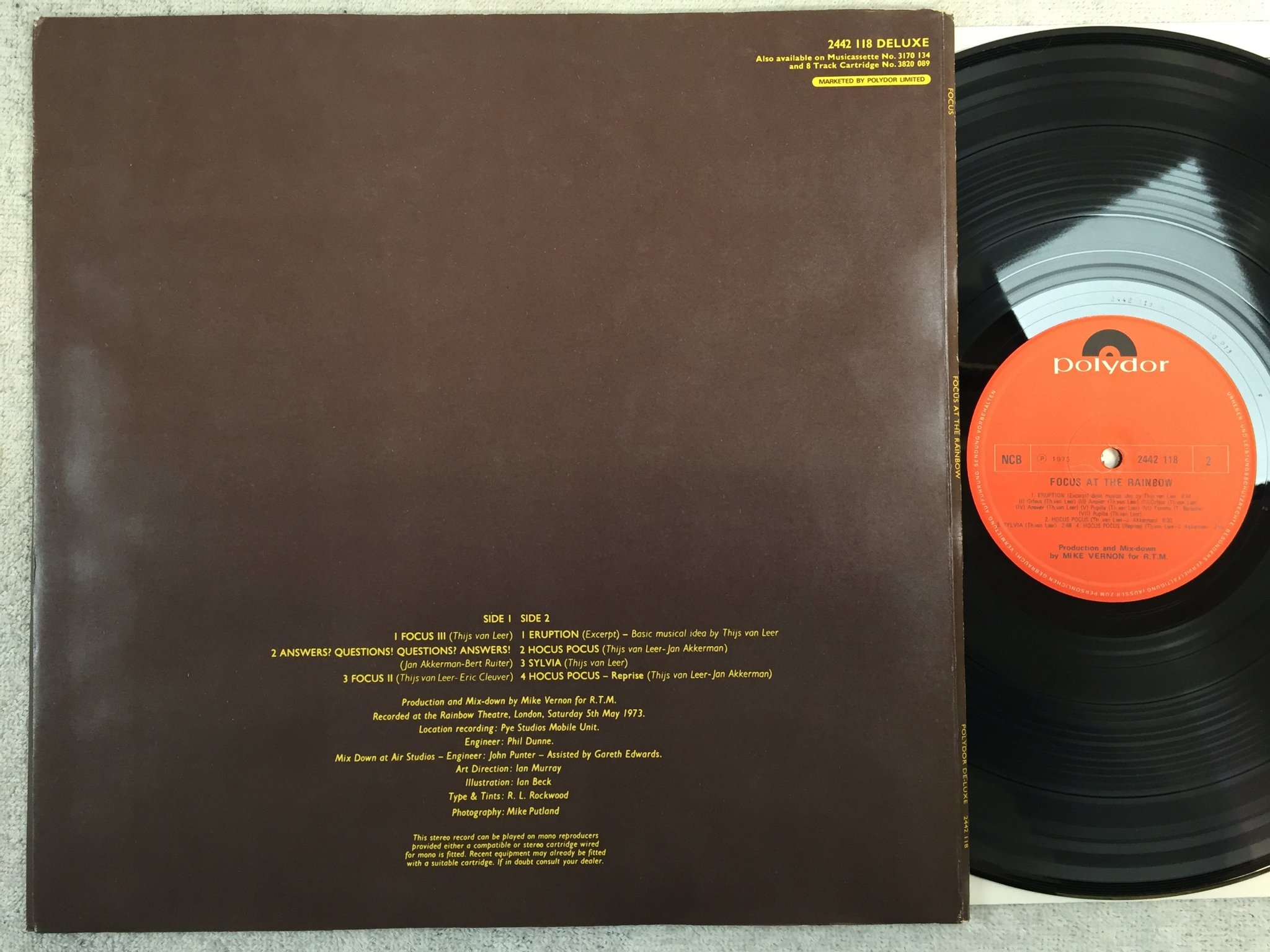 Omslagsbild för skivan FOCUS at the Rainbow LP -73 ncb POLYDOR 2442118