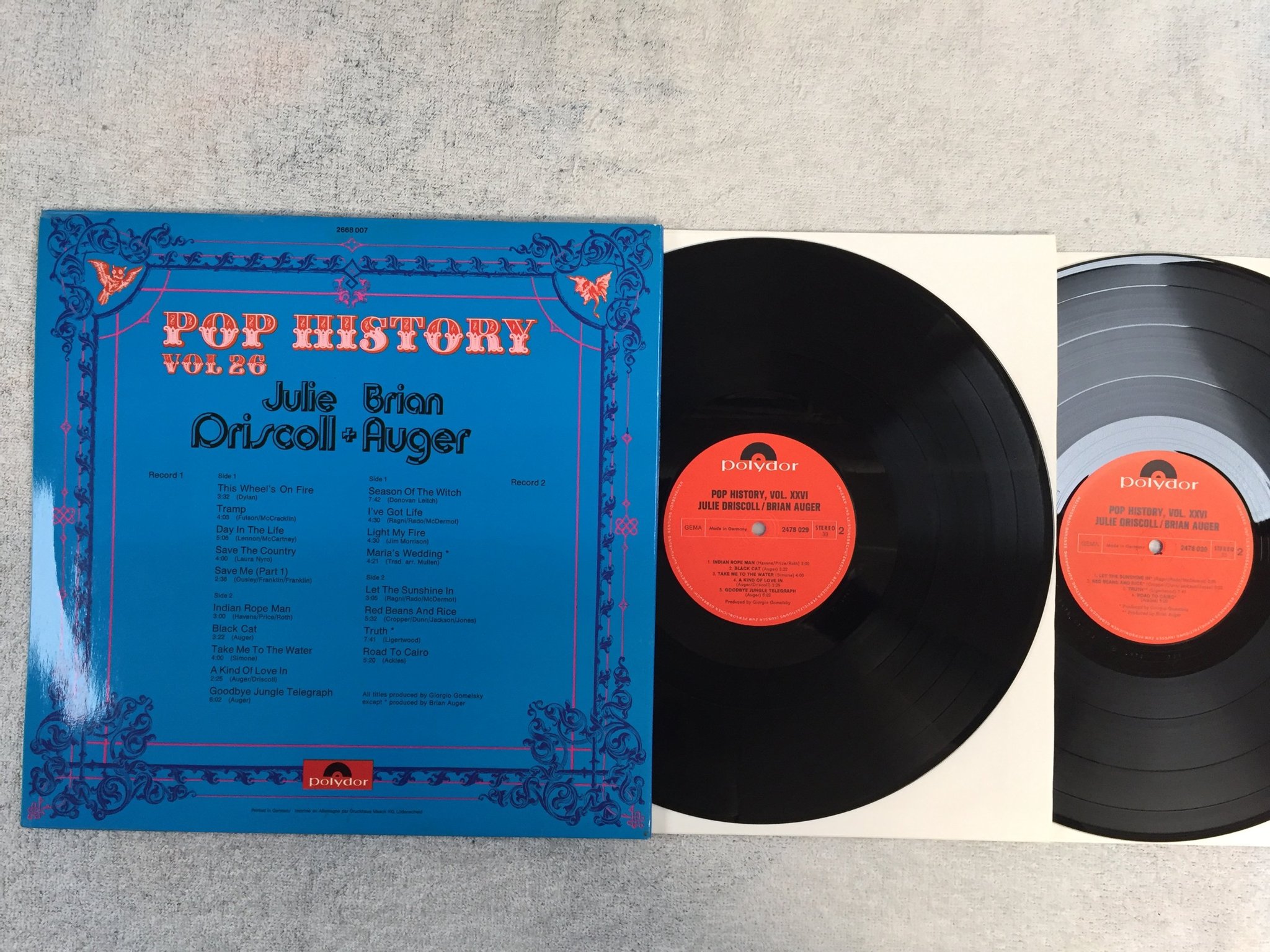 Omslagsbild för skivan JULIE DRISCOLL / BRIAN AUGER pop history Vol XXVI 2xLP Ger POLYDOR 2478030