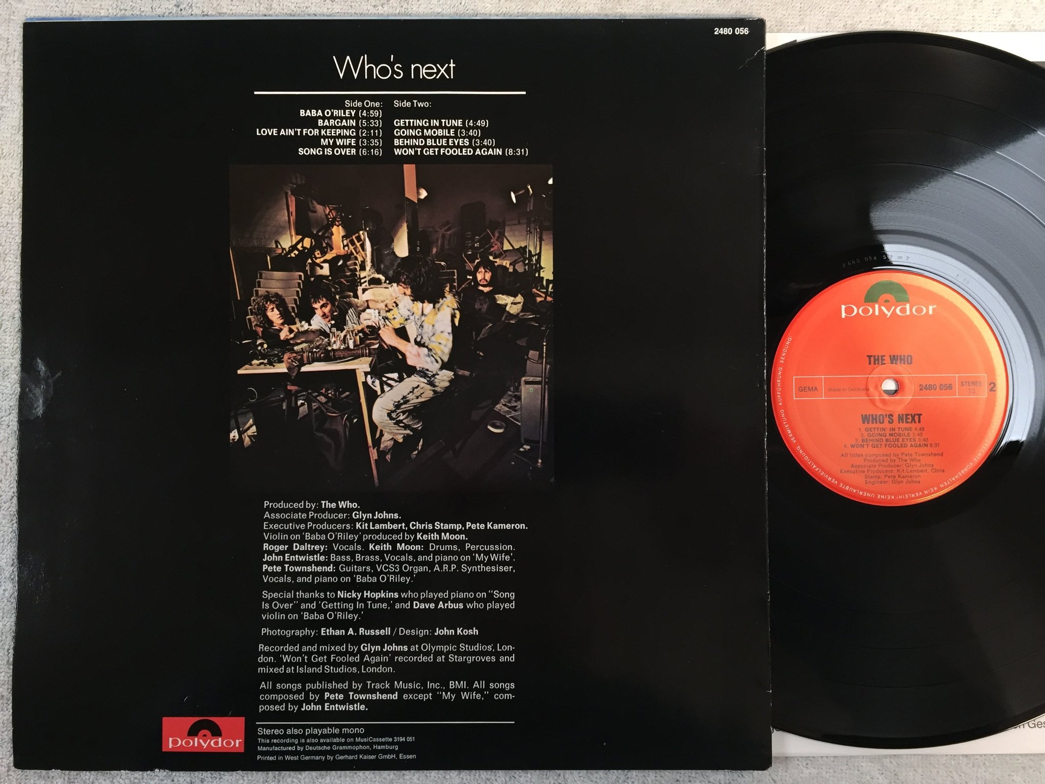 Omslagsbild för skivan THE WHO who's next LP re Ger POLYDOR 2480056