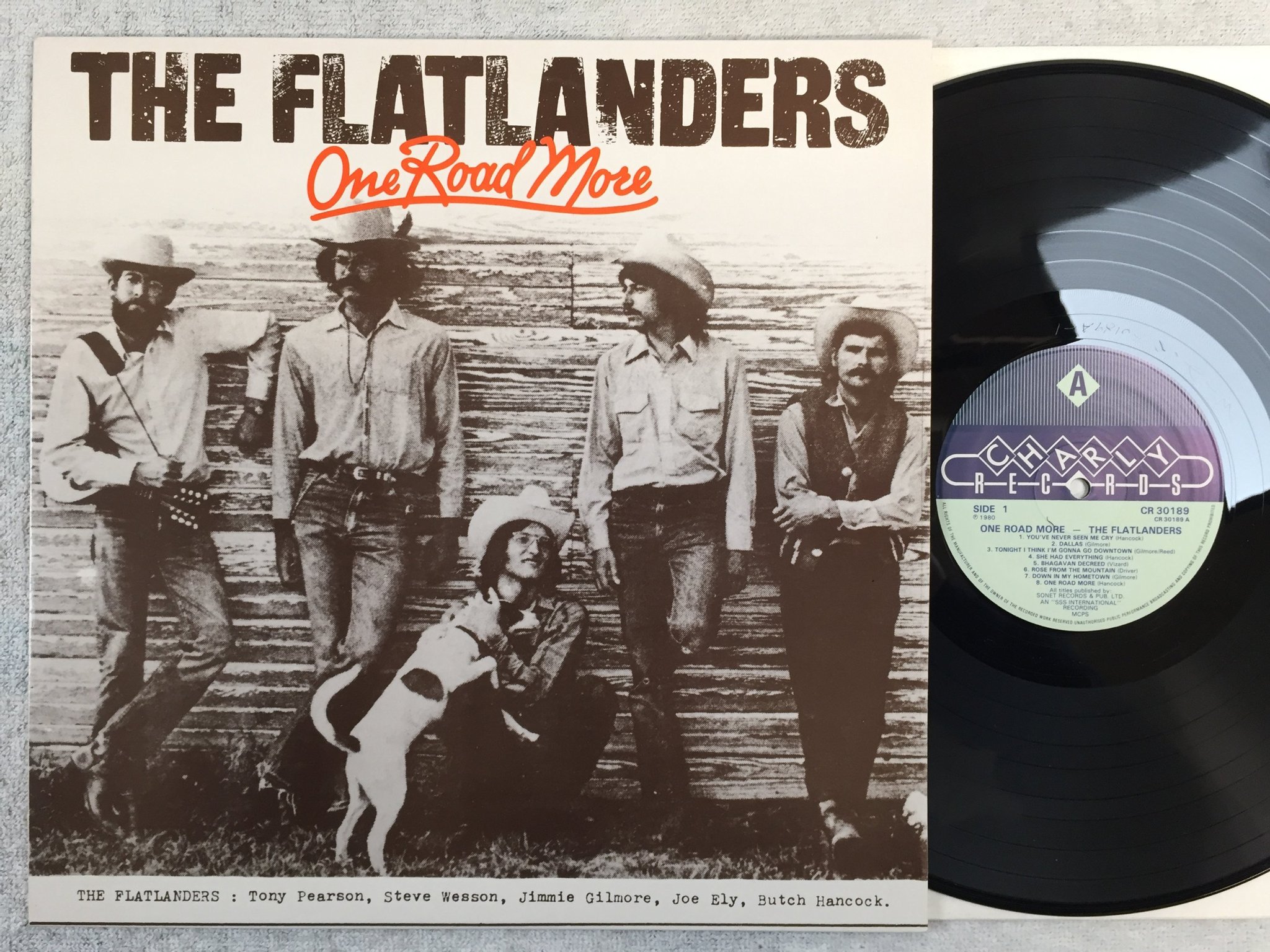 Omslagsbild för skivan THE FLATLANDERS One Road More LP -80 UK CHARLY CR 30189