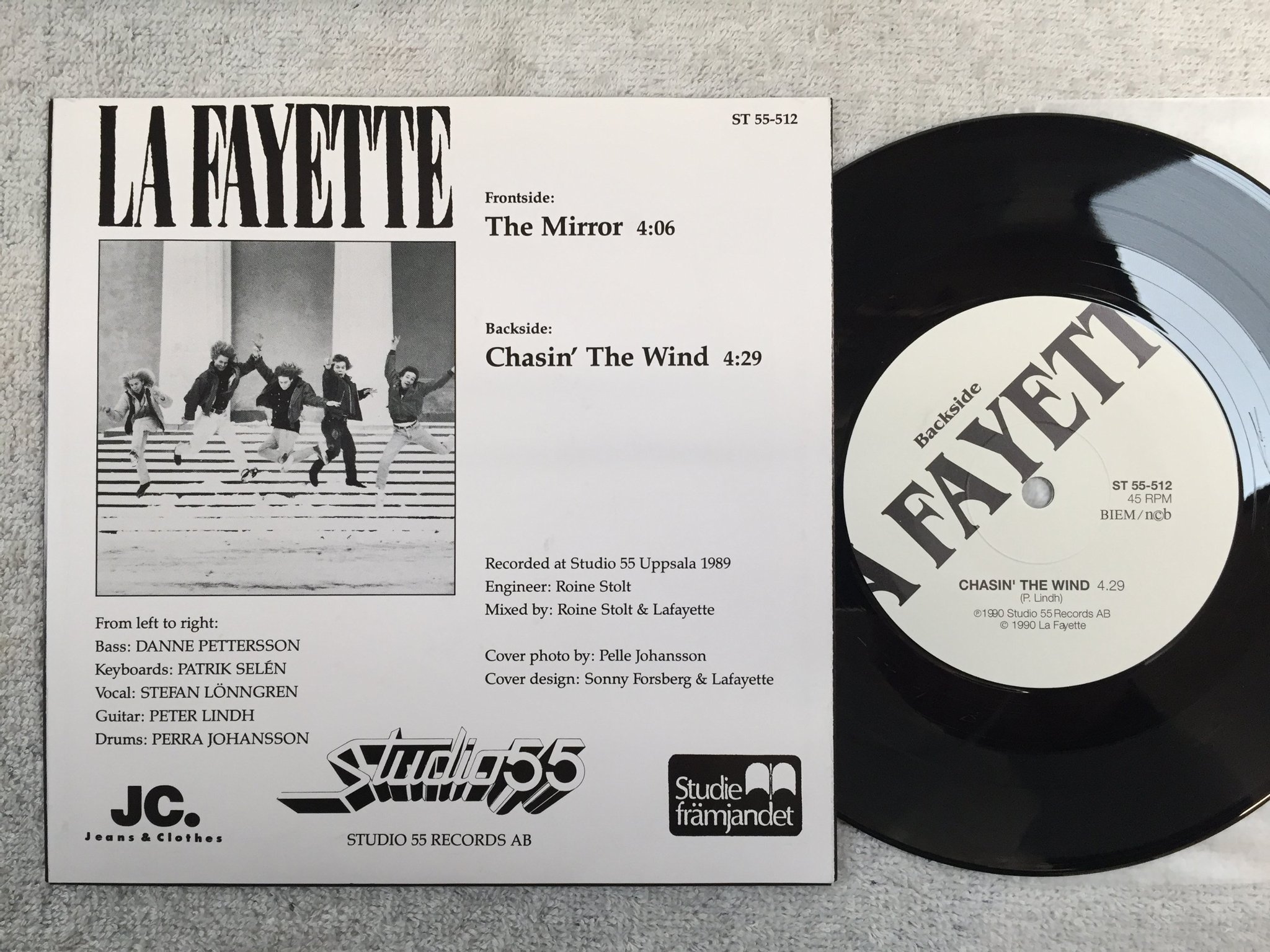 Omslagsbild för skivan LAFAYETTE The Mirror 7"single -90 SWE studio 55 st-55512 rare hard rock