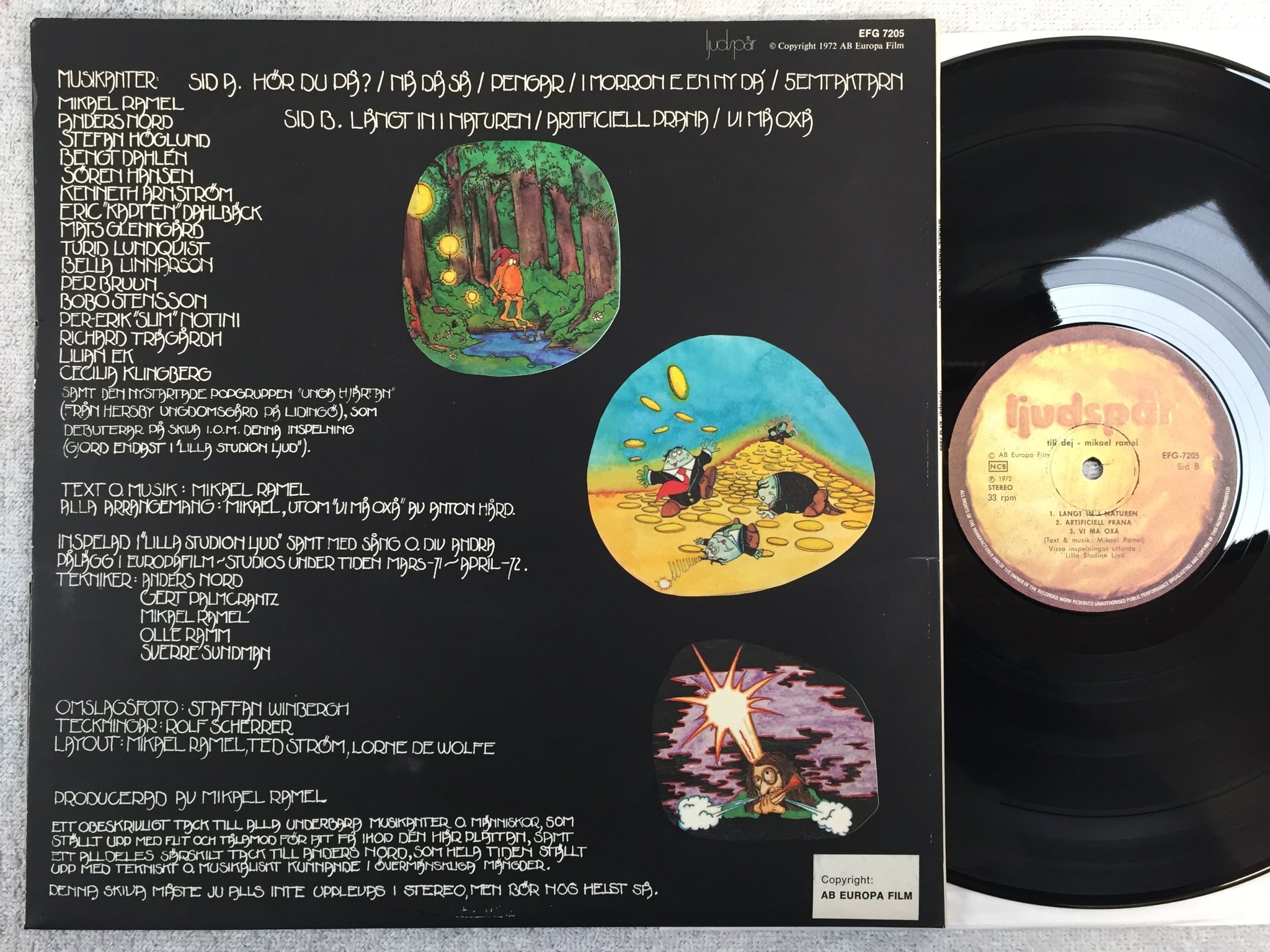 Omslagsbild för skivan MIKAEL RAMEL till dej LP -72 Swe LJUDSPÅR EFG-7205 