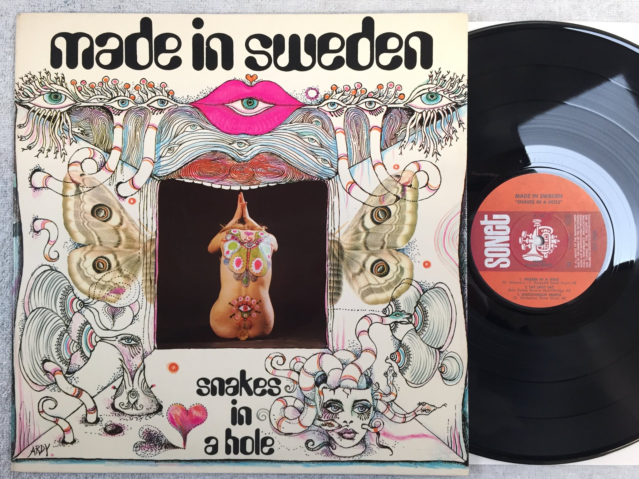 Omslagsbild för skivan MADE IN SWEDEN snakes in a hole LP -69 Swe SONET SLP-2504 superb album ! ! 