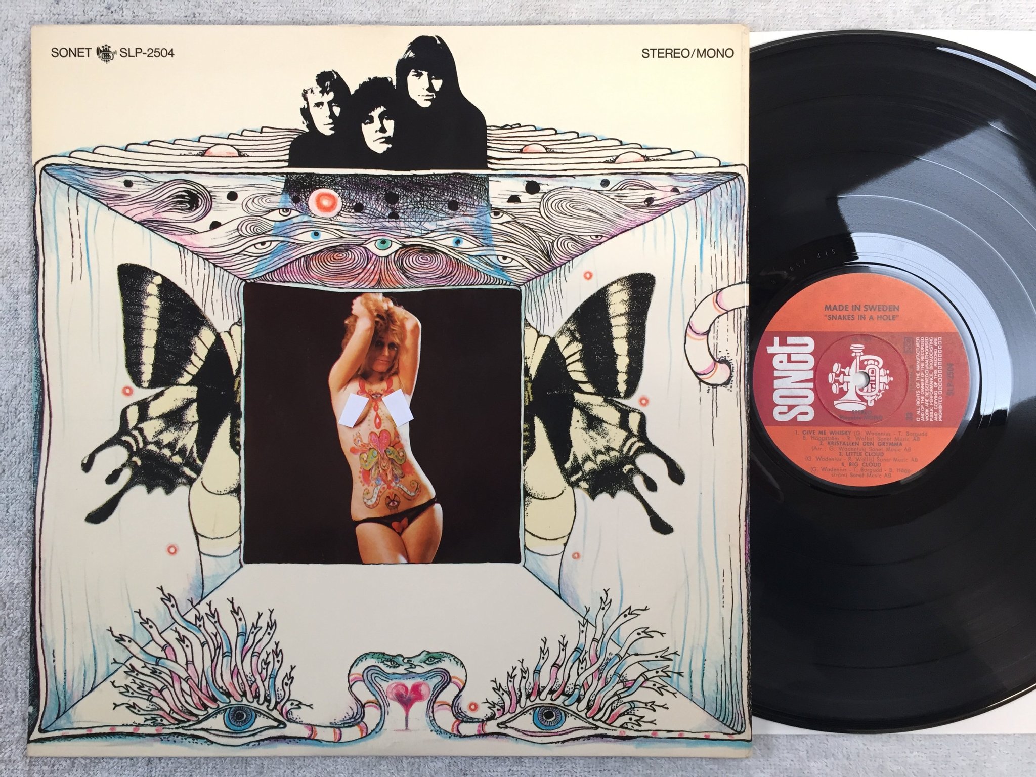 Omslagsbild för skivan MADE IN SWEDEN snakes in a hole LP -69 Swe SONET SLP-2504 superb album ! ! 