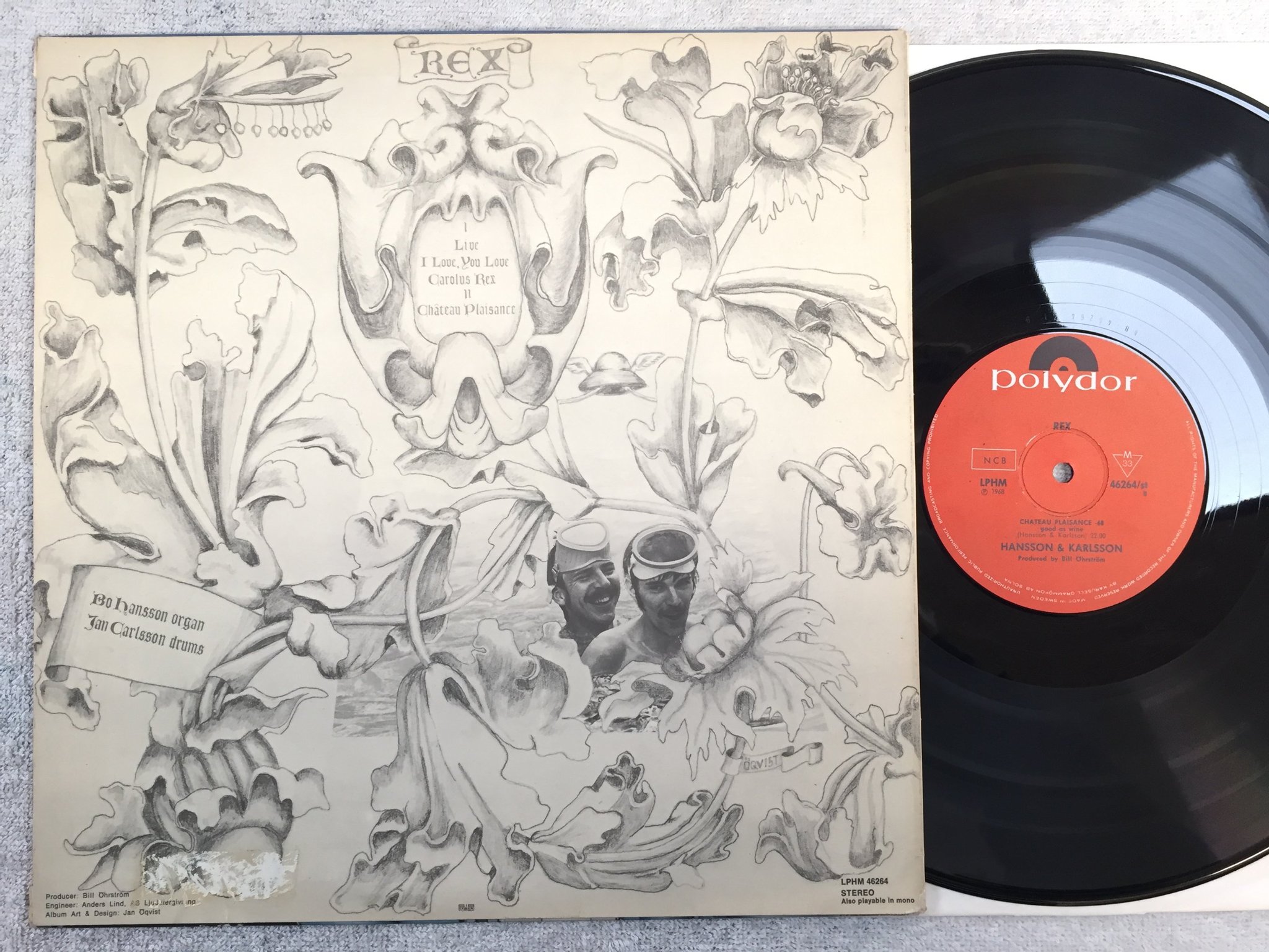 Omslagsbild för skivan HANSSON & KARLSSON "rex" LP -68 Swe POLYDOR LPHM 46264/ST