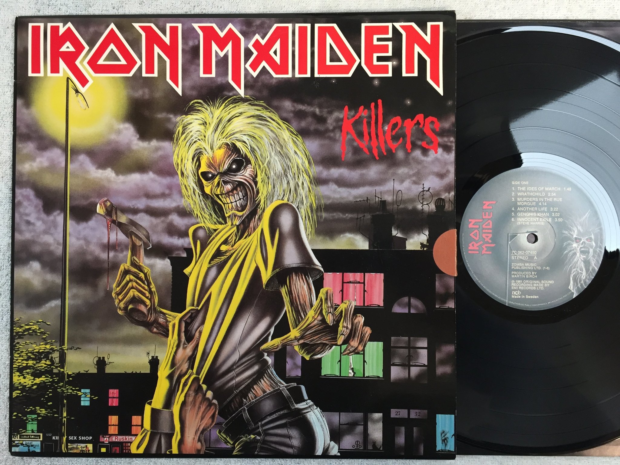 Omslagsbild för skivan IRON MAIDEN killers LP -81 ncb Swe EMI 7C 062-07450