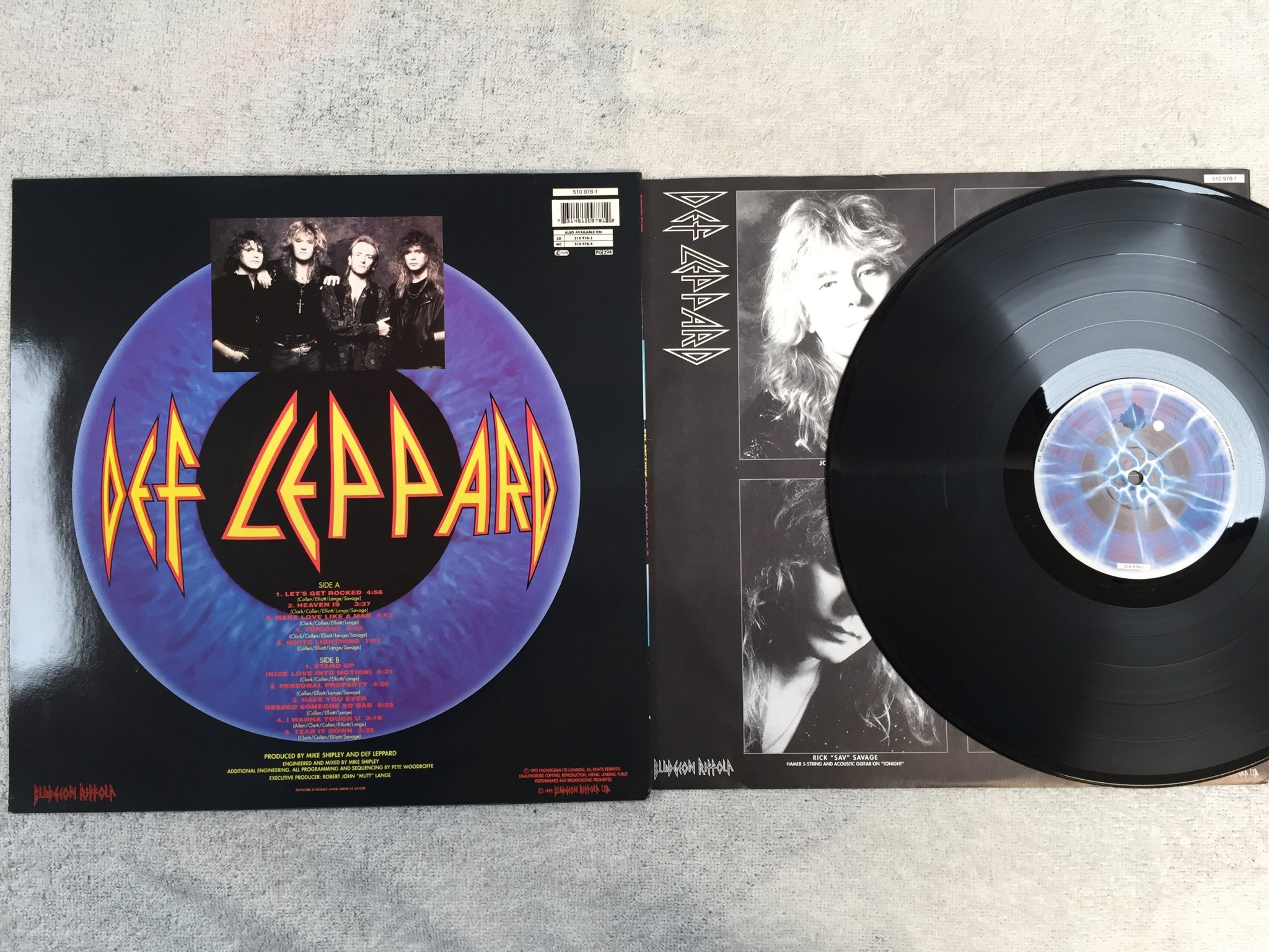 Omslagsbild för skivan DEF LEPPARD adrenalize LP -92 PHONOGRAM 510 978-1