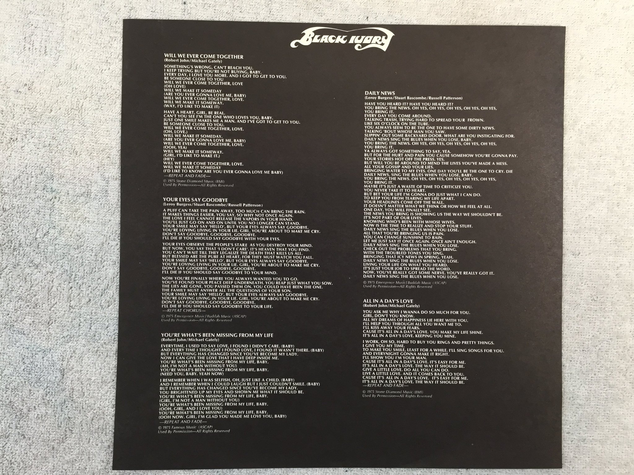 Omslagsbild för skivan BLACK IVORY feel it LP -75 US BUDDAH BDS 5644 