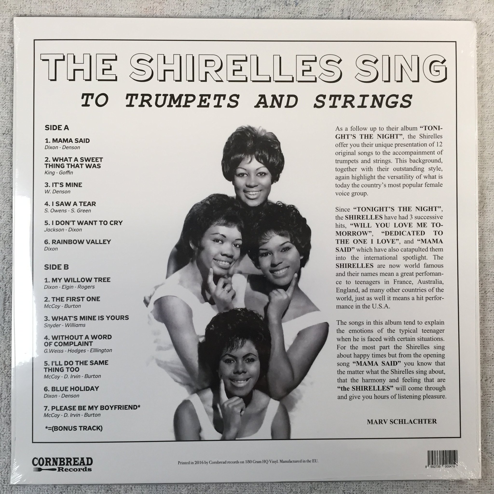 Omslagsbild för skivan THE SHIRELLES  Sing To Trumpets... LP 2017 CORNBREAD CRNBR16023 Séaled
