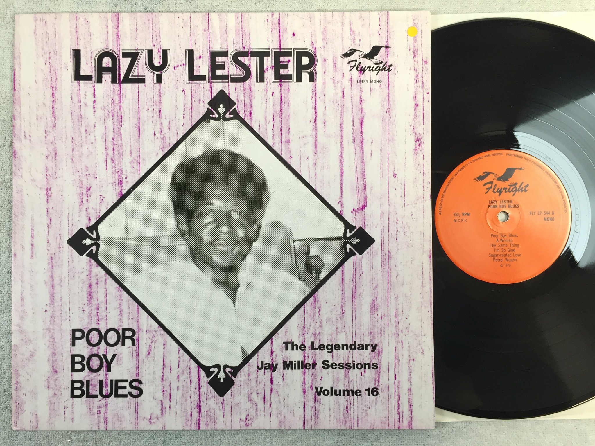 Omslagsbild för skivan LAZY LESTER poor boy blues LP -79 UK FLYRIGHT FLY LP 544