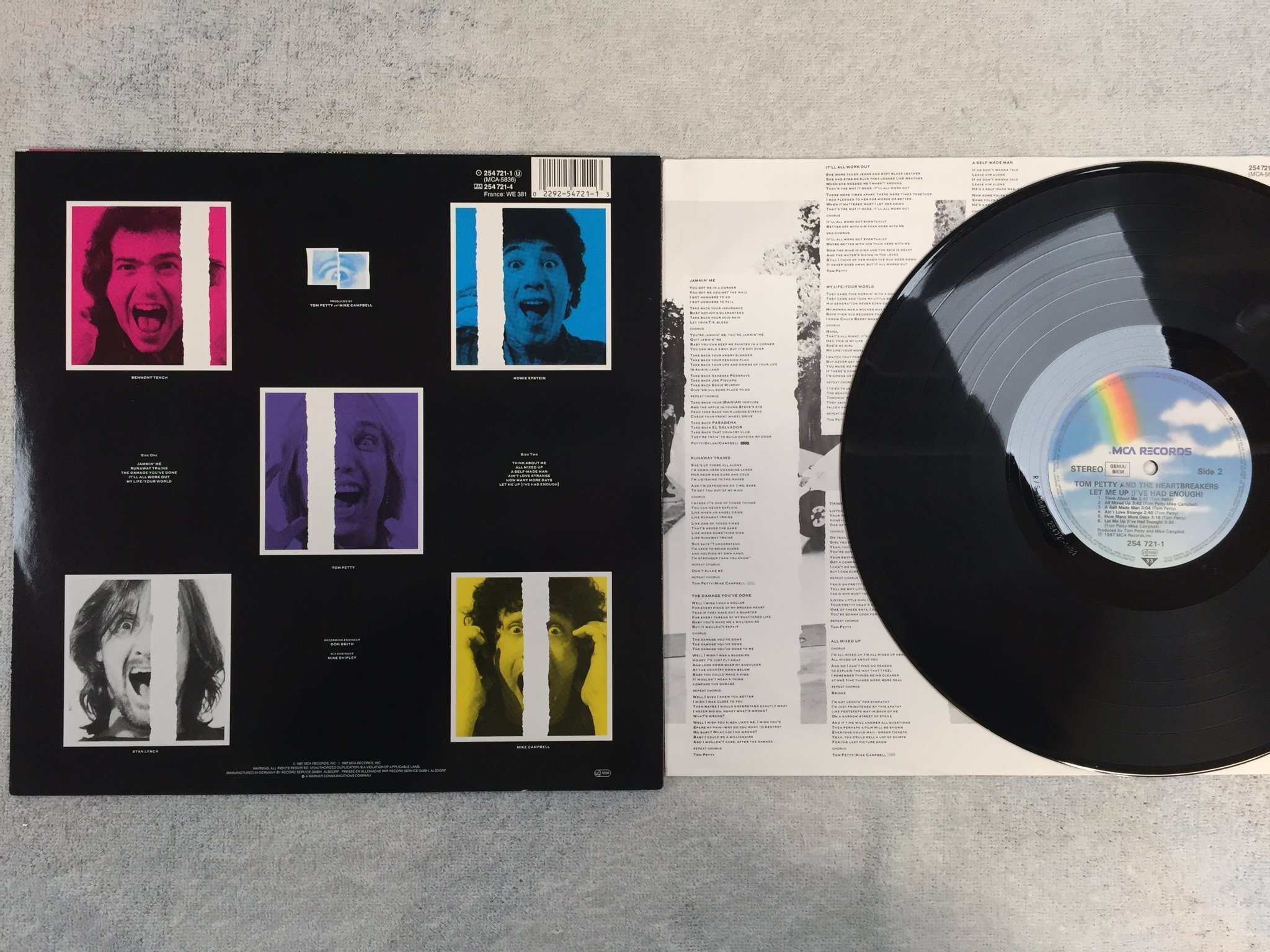 Omslagsbild för skivan Tom Petty & THE HEARTBREAKERS let me up LP -87 Ger MCA 254 721-1