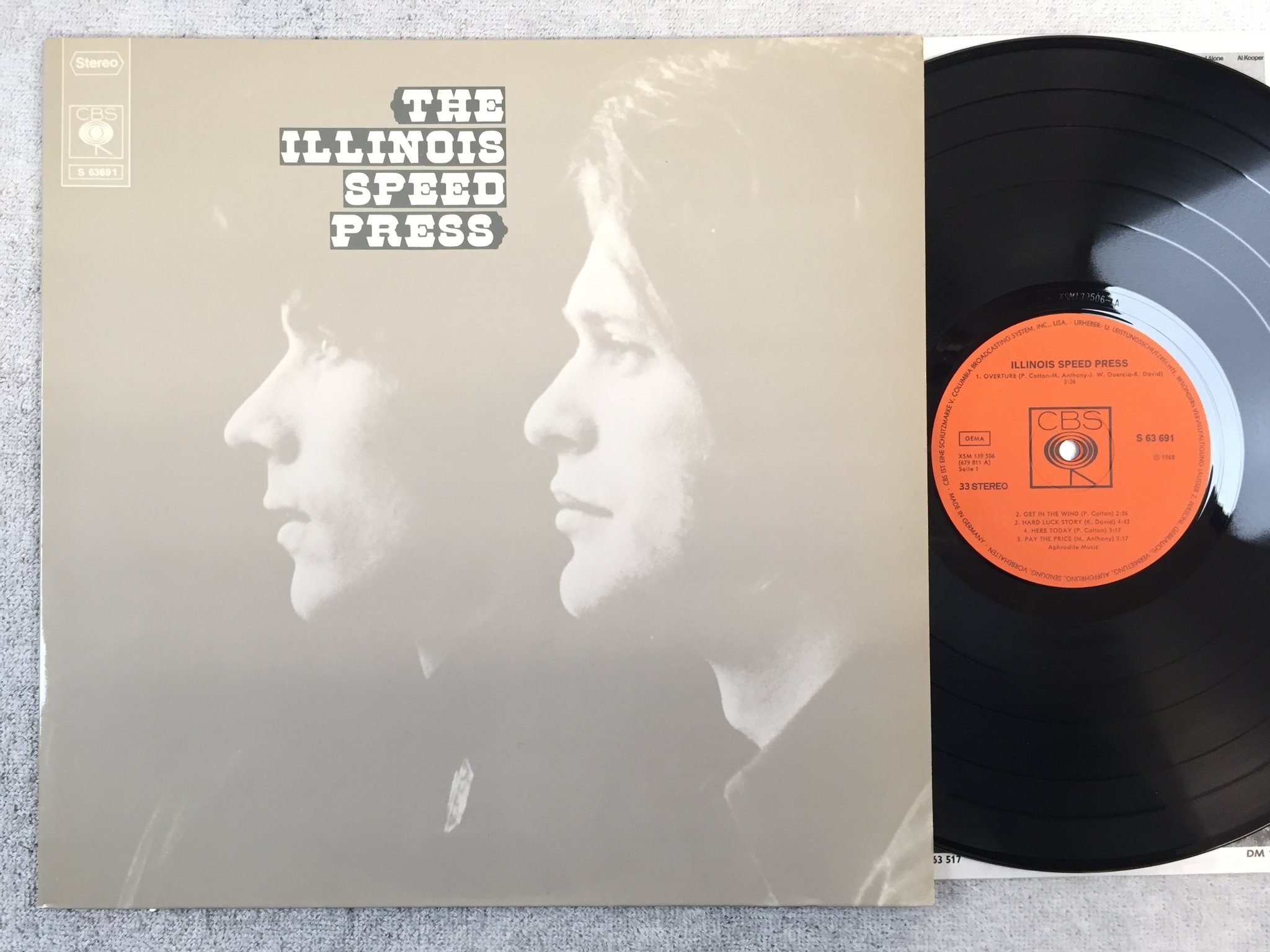 Omslagsbild för skivan THE ILLINOIS SPEED PRESS s/t LP -68 Ger CBS S 63691