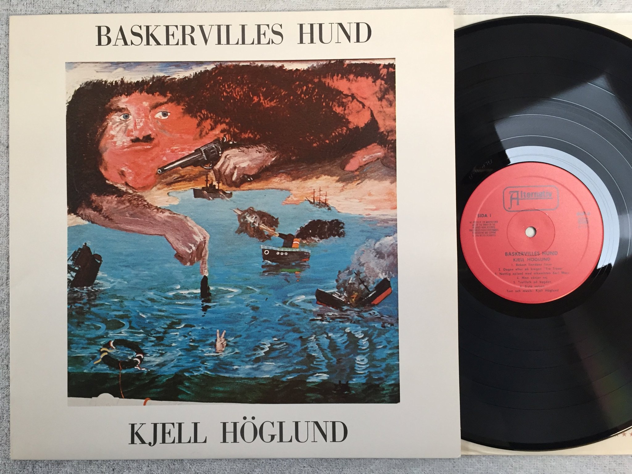 Omslagsbild för skivan KJELL HÖGLUND Baskervilles hundLP -74 Swe ALTERNATIV ALP-4