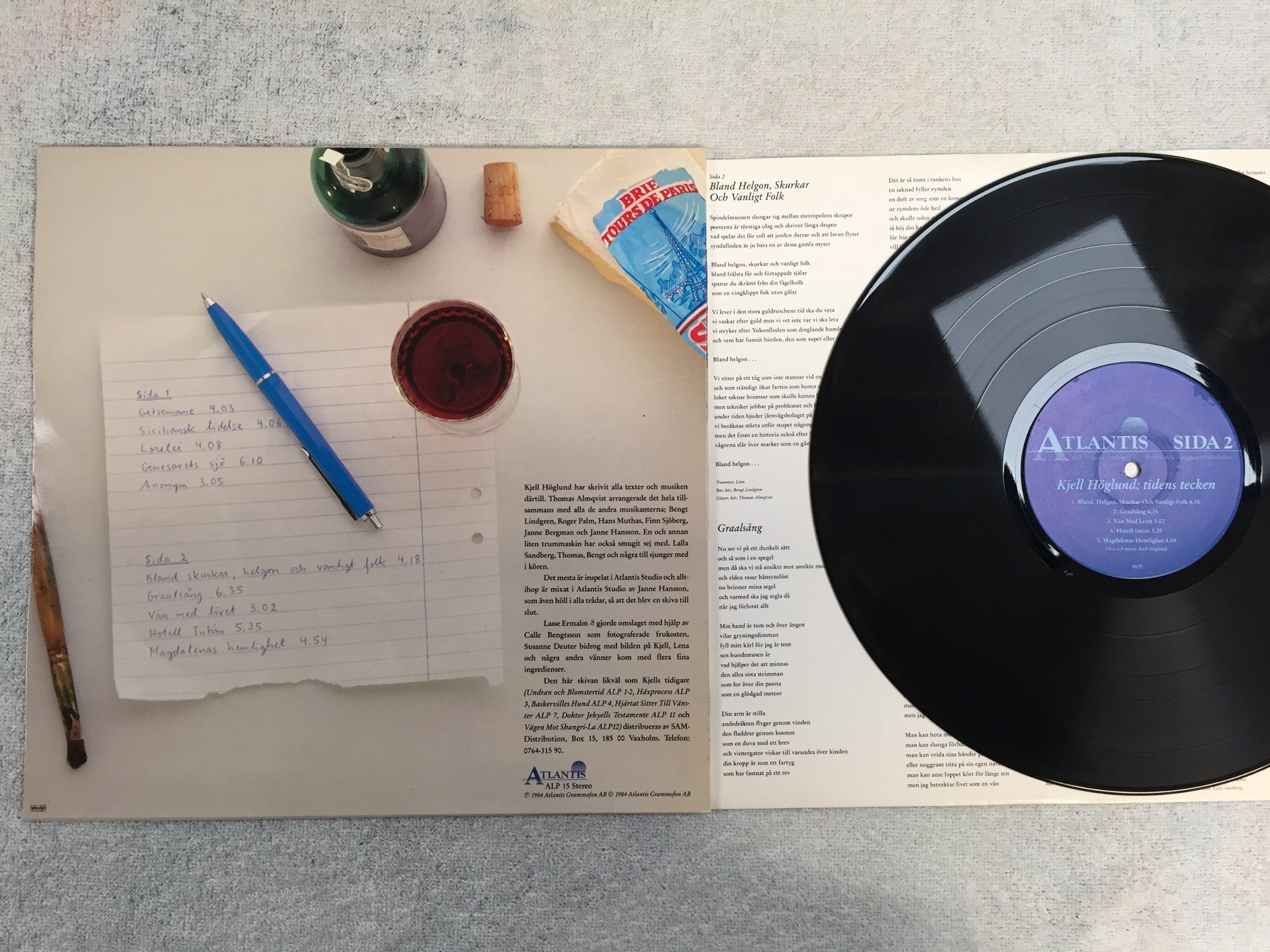 Omslagsbild för skivan KJELL HÖGLUND tidens tecken LP -84 Swe ATLANTIS ALP 15