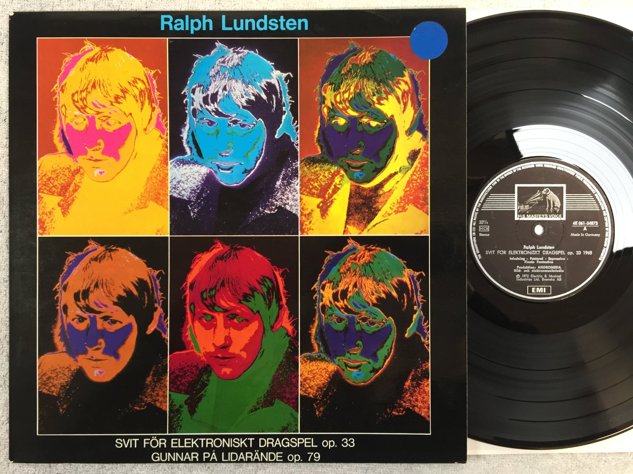 Omslagsbild för skivan RALPH LUNDSTEN svit för elektroniskt dragspel LP -73 Swe HMV 4E 061-34873