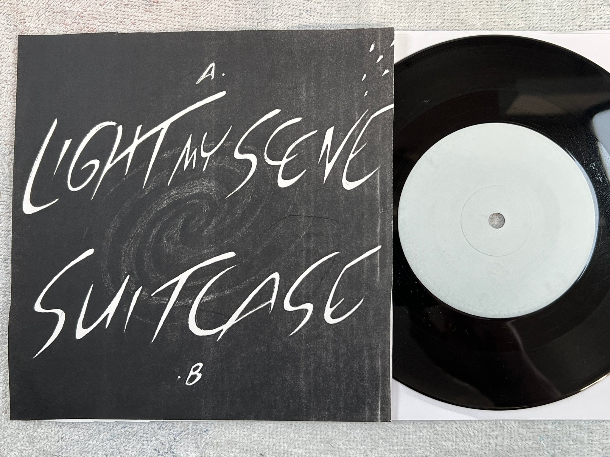 Omslagsbild för skivan SPACE COWBOYS light my scene 7”single WHITE LABEL hard to find PRIVATE PRESS