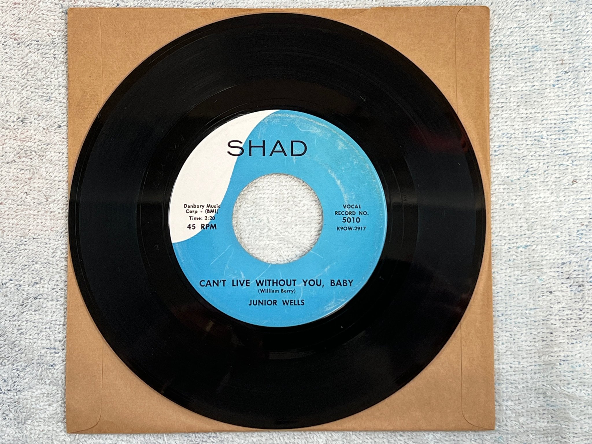 Omslagsbild för skivan JUNIOR WELLS so tired 7”single US SHAD 5010