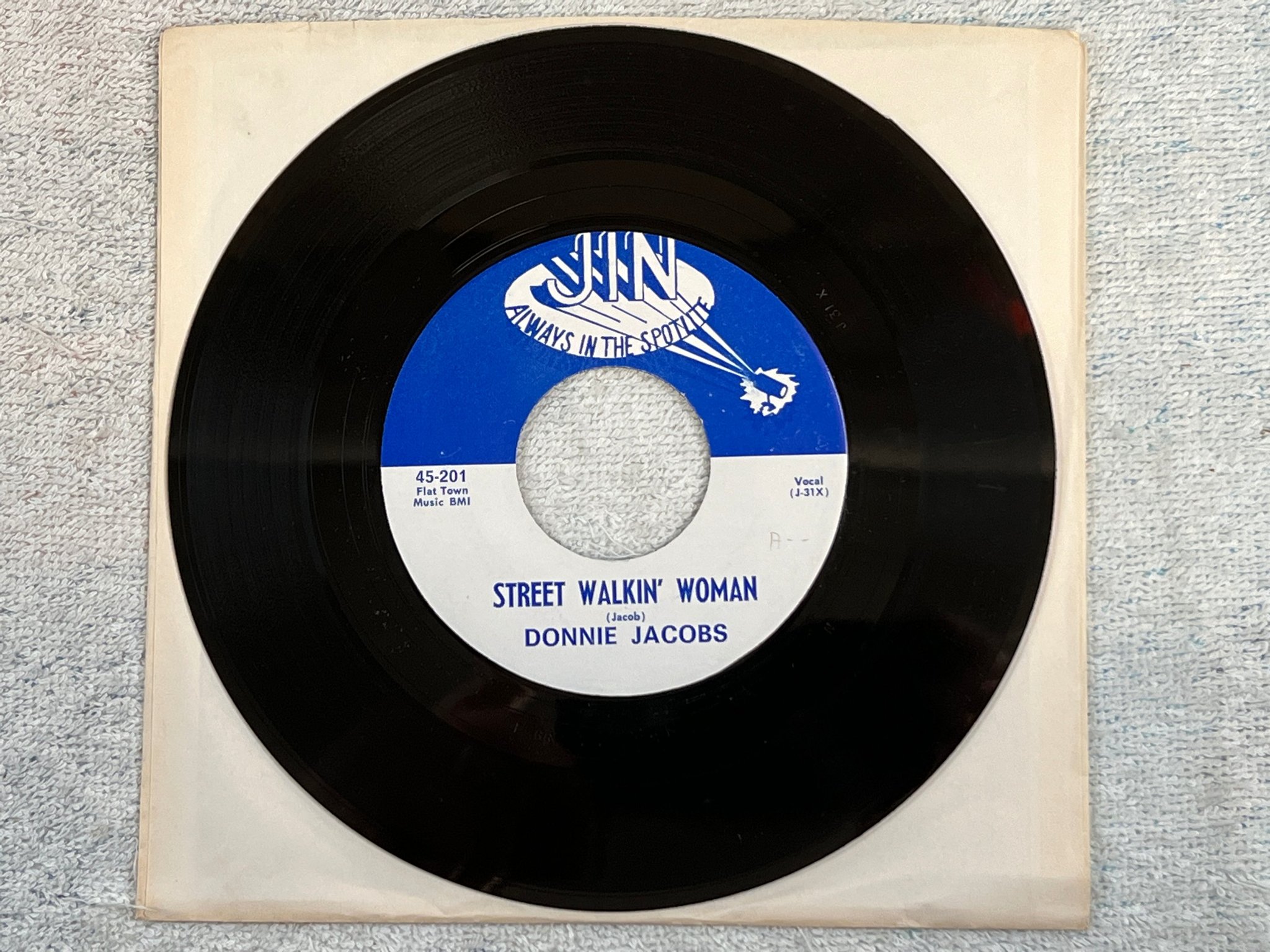 Omslagsbild för skivan DONNIE JACOBS If You Want Good Lovin’ 7”single -66 US JIN 45-201 blues rock