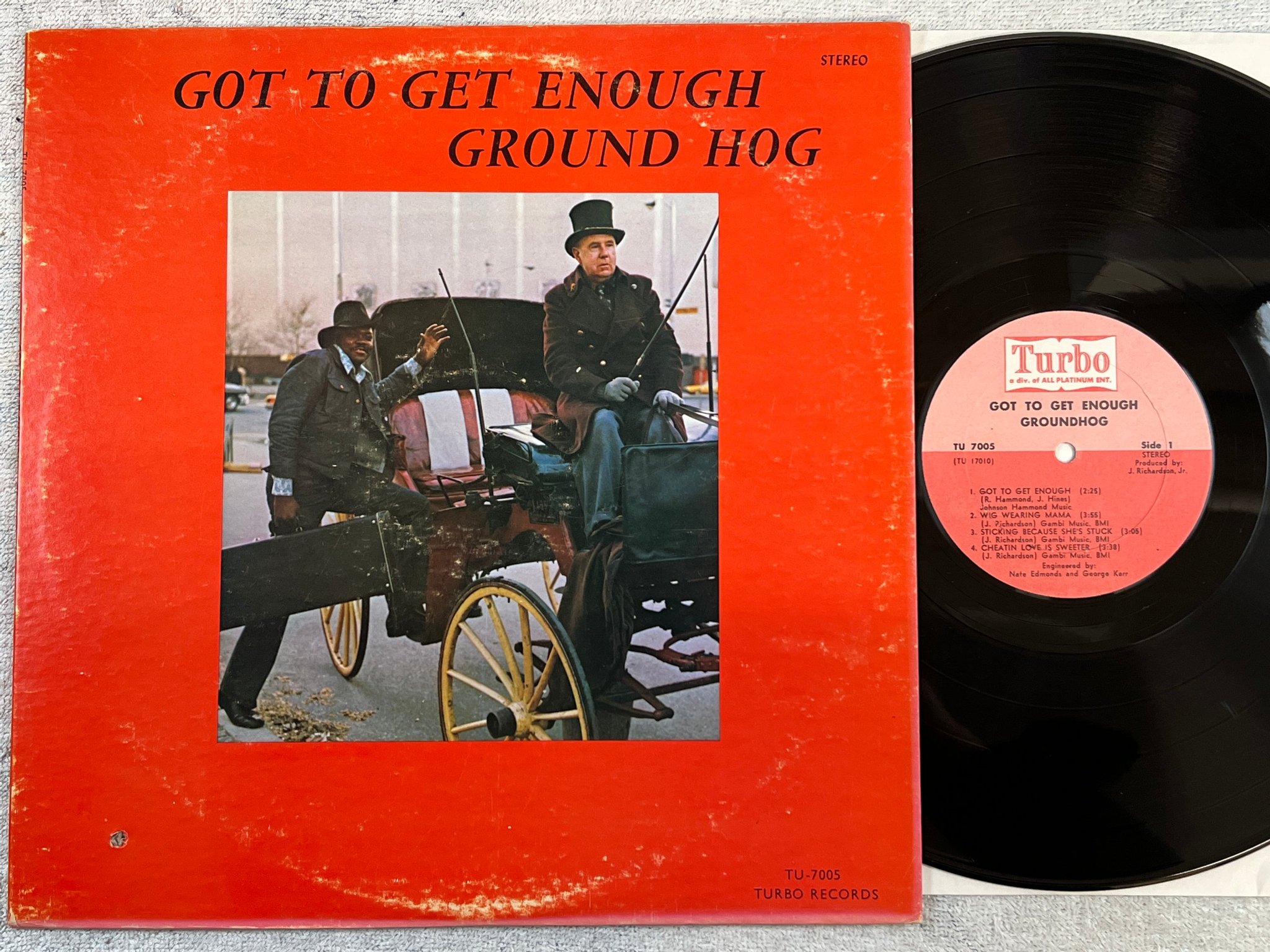 Omslagsbild för skivan GROUNDHOG got to get enough LP -71 US TURBO TU-7005 SOUL ! ! 