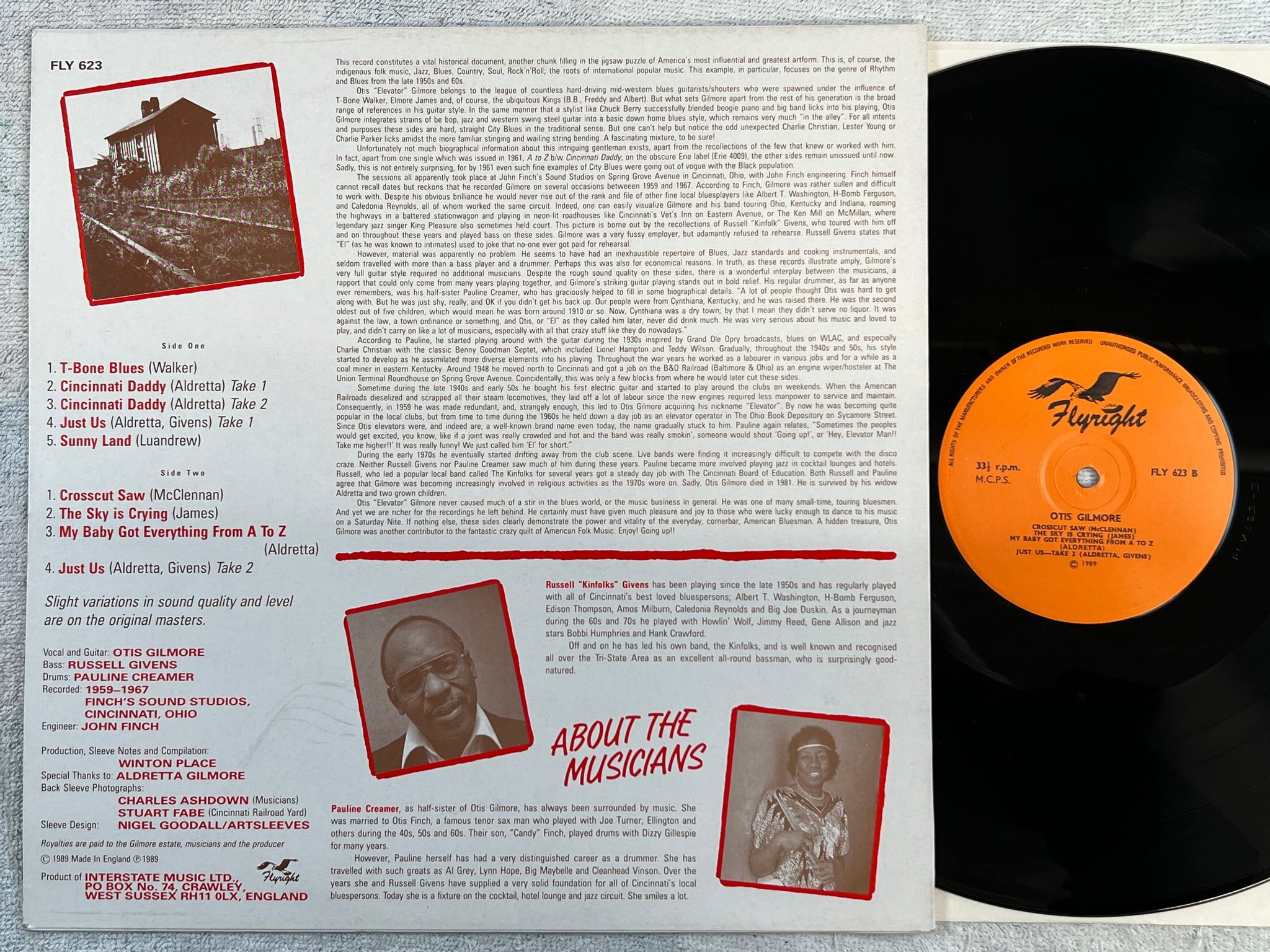 Omslagsbild för skivan OTIS GILMORE Cincinnati's Finest LP -89 UK FLYRIGHT FLY 623