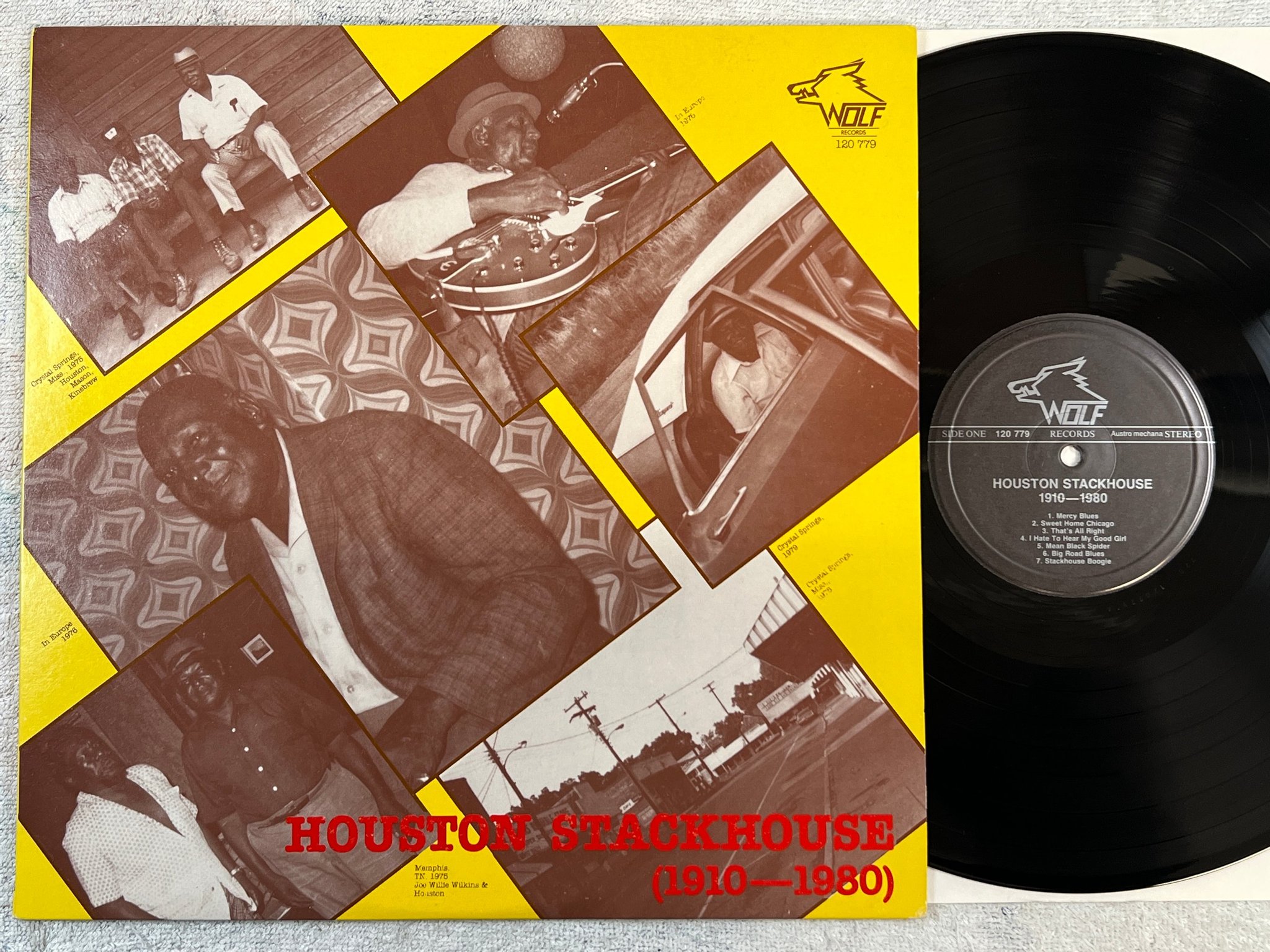 Omslagsbild för skivan V/A Houston stackhouse 1910 - 1980 LP Austria WOLF 120.779 delta blues