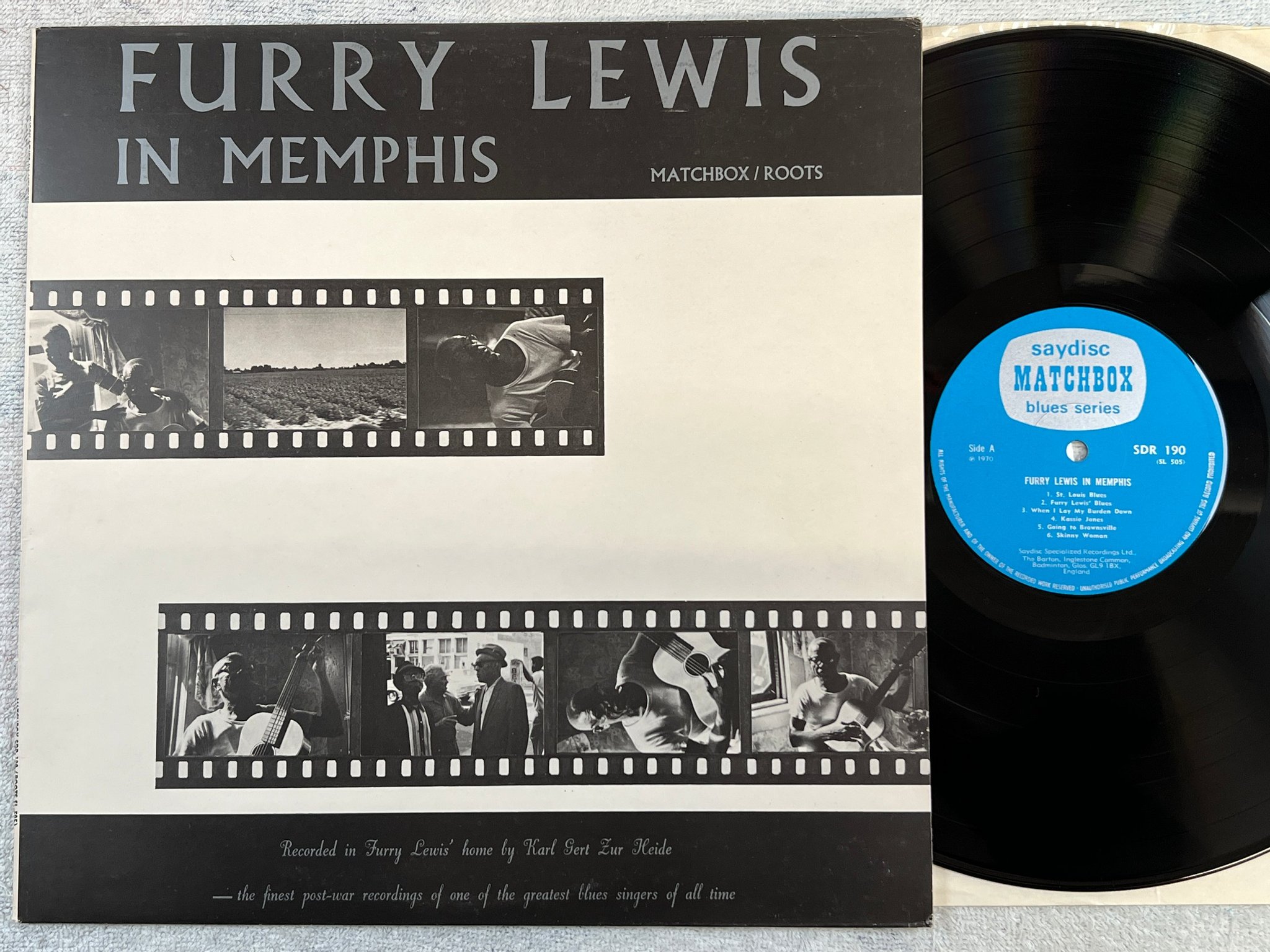 Omslagsbild för skivan FURRY LEWIS in Memphis LP -70 UK SAYDISC MATCHBOX SDR 190