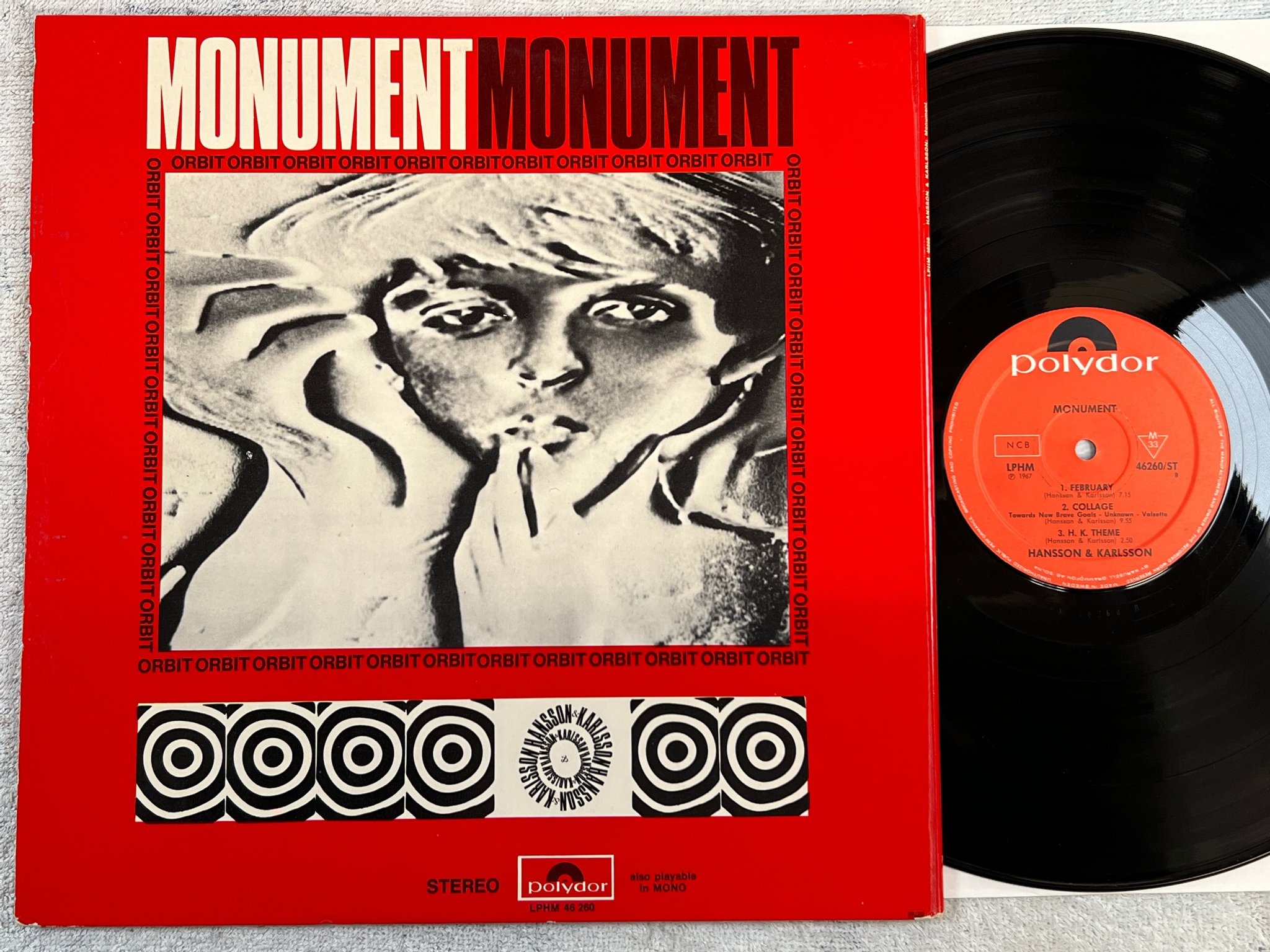 Omslagsbild för skivan HANSSON & KARLSSON monument LP -67 POLYDOR LPHM 46260 ST 