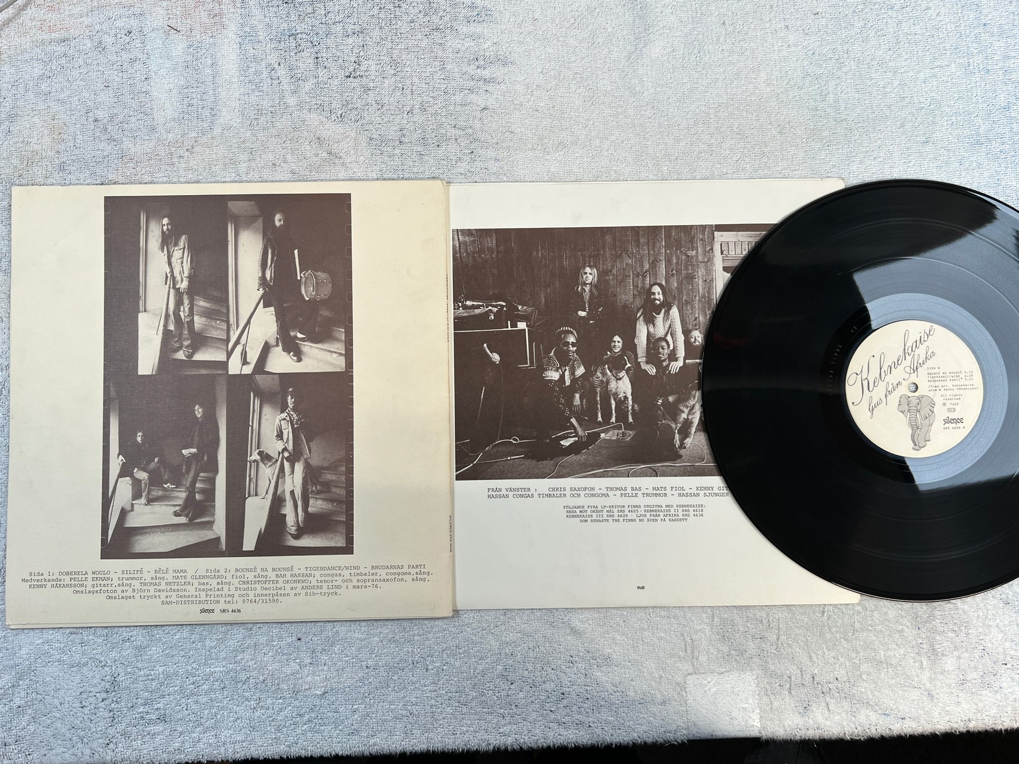 Omslagsbild för skivan KEBNEKAISE ljus från Afrika LP -76 Swe SILENCE SRS 4636