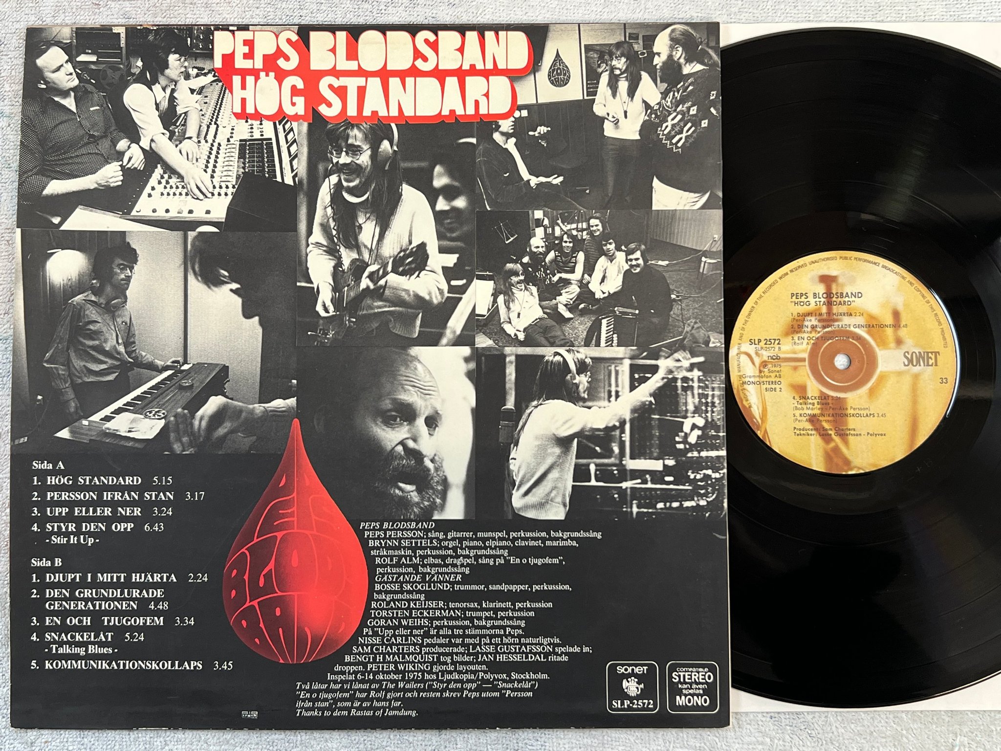 Omslagsbild för skivan PEPS BLODSBAND hög standard LP -75 Swe SONET SLP 2572 klassiker !!!!