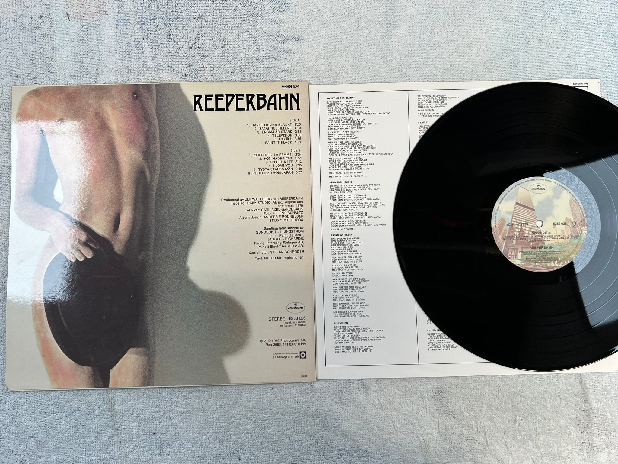 Omslagsbild för skivan REEPERBAHN s/t LP -79 Swe MERCURY 6363 026