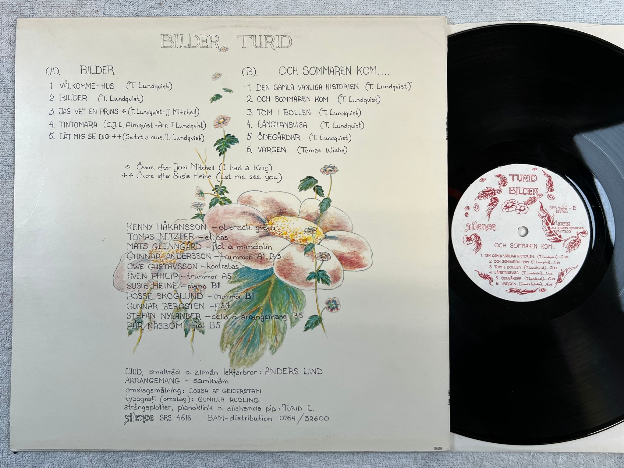 Omslagsbild för skivan TURID bilder LP -73 Swe SILENCE SRS 4616 progg