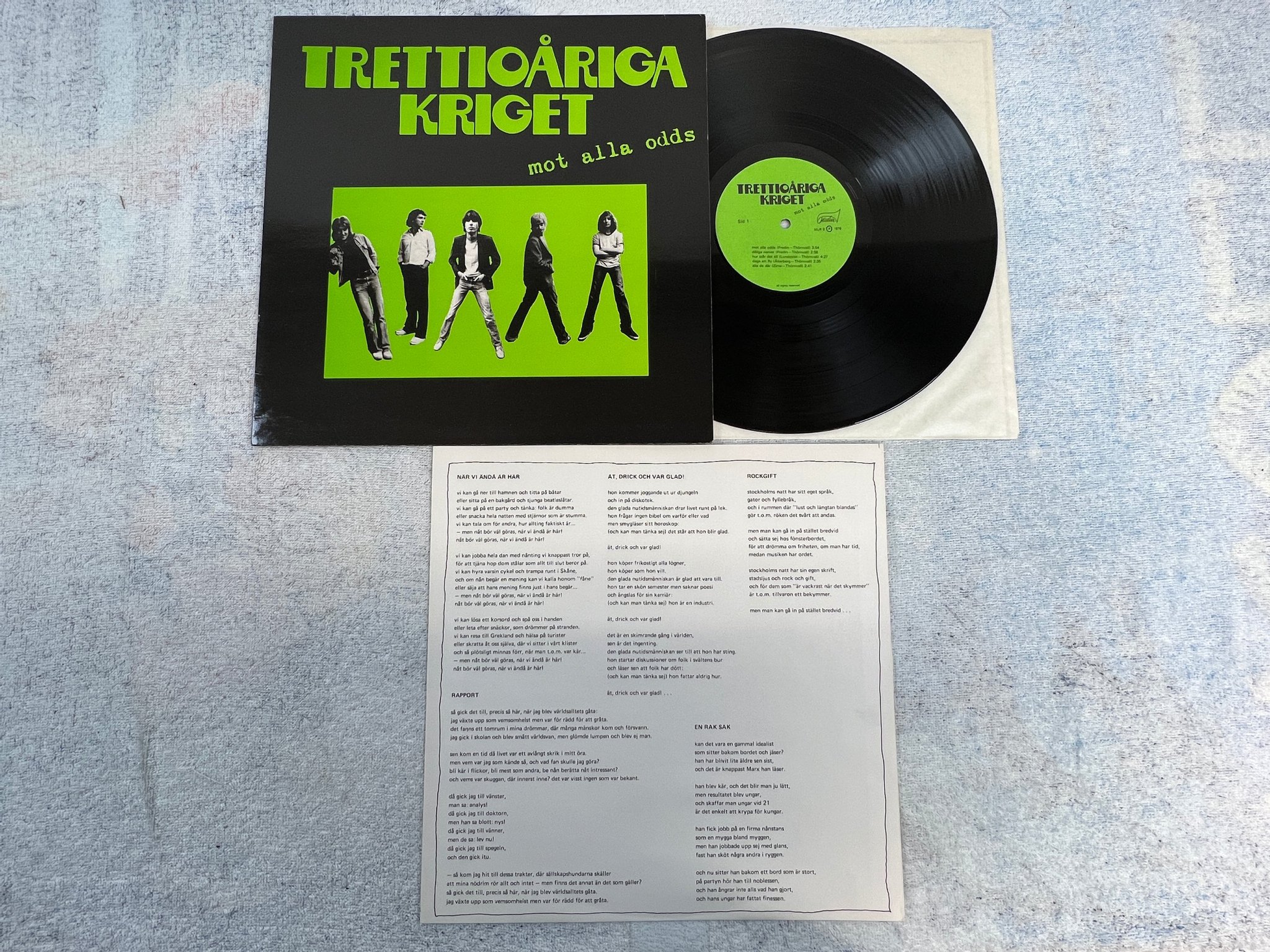 Omslagsbild för skivan TRETTIOÅRIGA KRIGET mot alla odds LP -79 Swe MISTLUR MLR 9