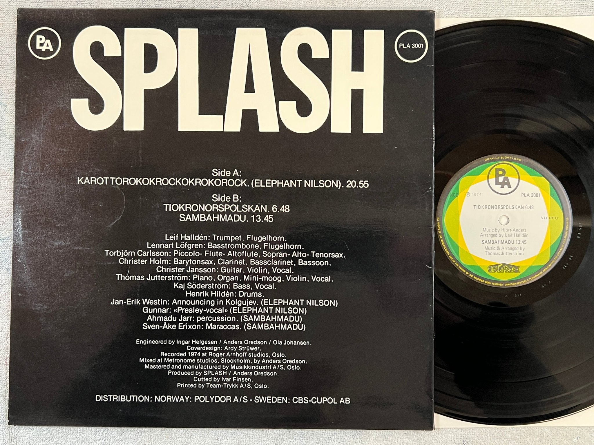 Omslagsbild för skivan SPLASH s/t LP -74 PLA 3001 jazz-prog-rock ARDY STRÜWER ARTWORK yeah!