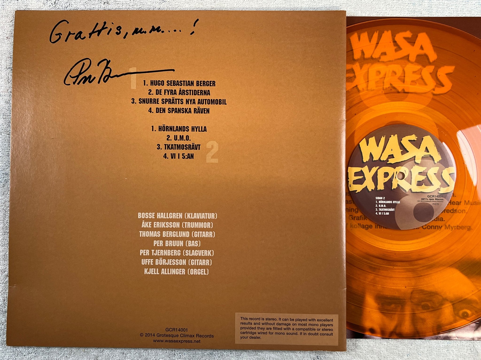 Omslagsbild för skivan WASA EXPRESS 8 LP 2014 Swe GROTESQUE CLIMAX GCR 14001