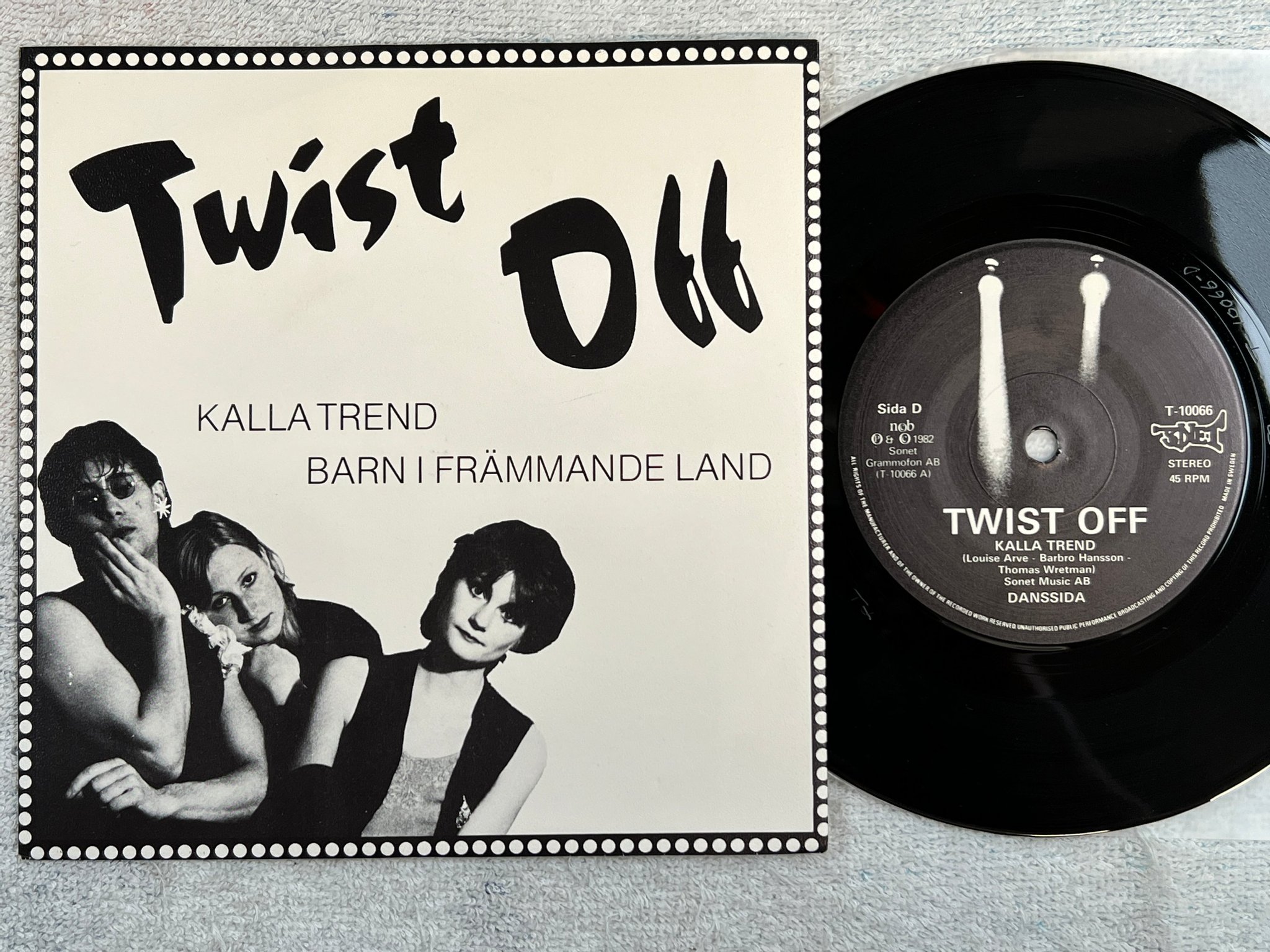 Omslagsbild för skivan TWIST OFF  Kalla Trend 7”single -82 Swe SONET T-10066 power pop