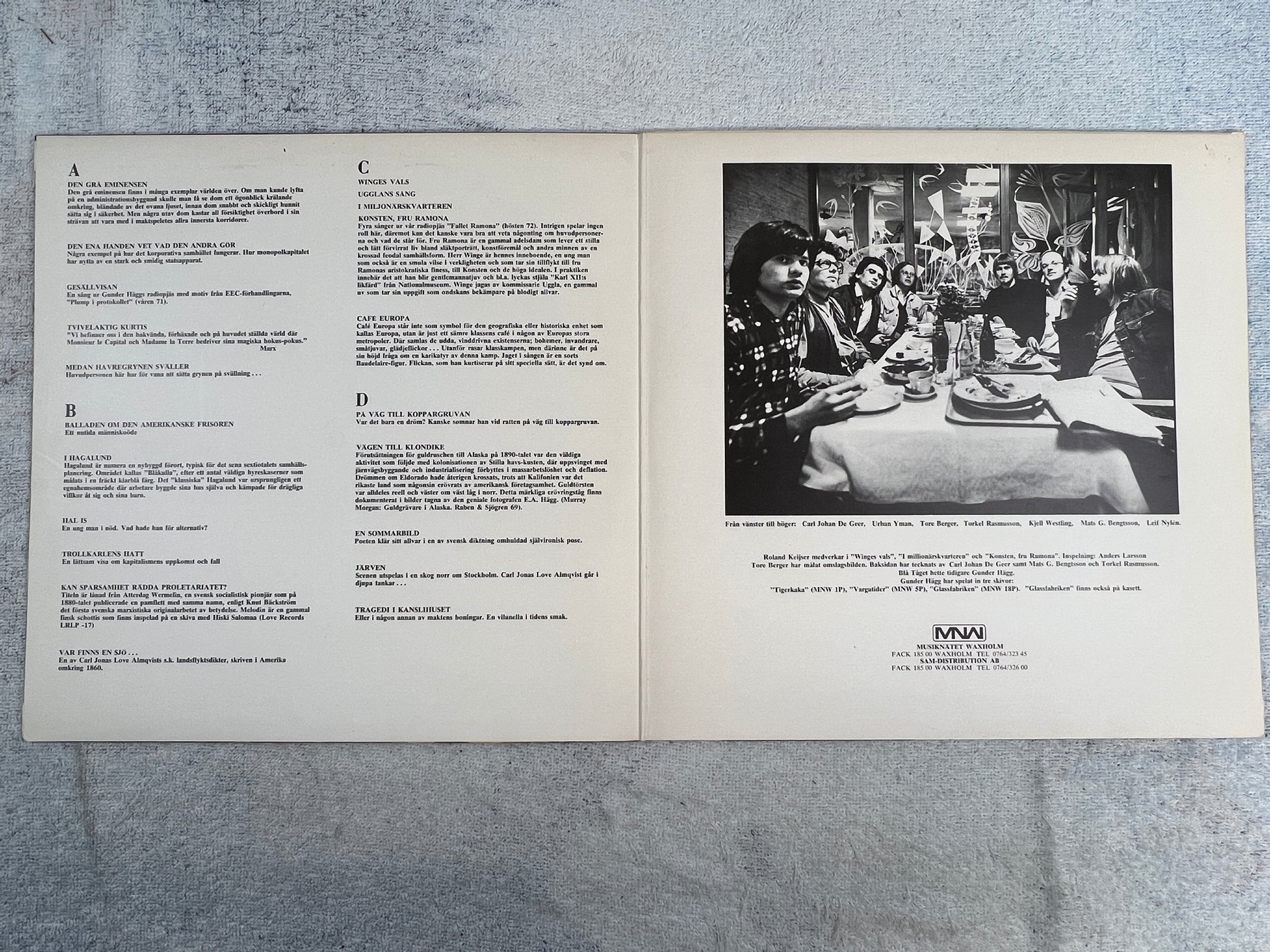 Omslagsbild för skivan BLÅ TÅGET brustna hjärtans hotell 2xLP -72 Swe MNW 32-33P