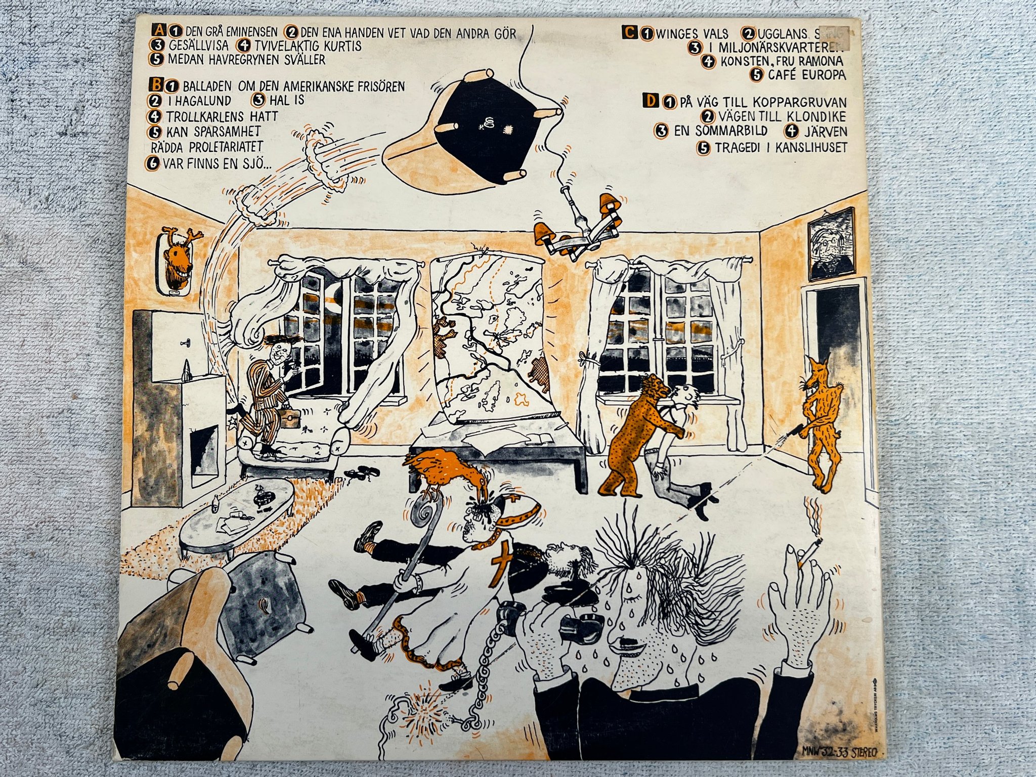 Omslagsbild för skivan BLÅ TÅGET brustna hjärtans hotell 2xLP -72 Swe MNW 32-33P