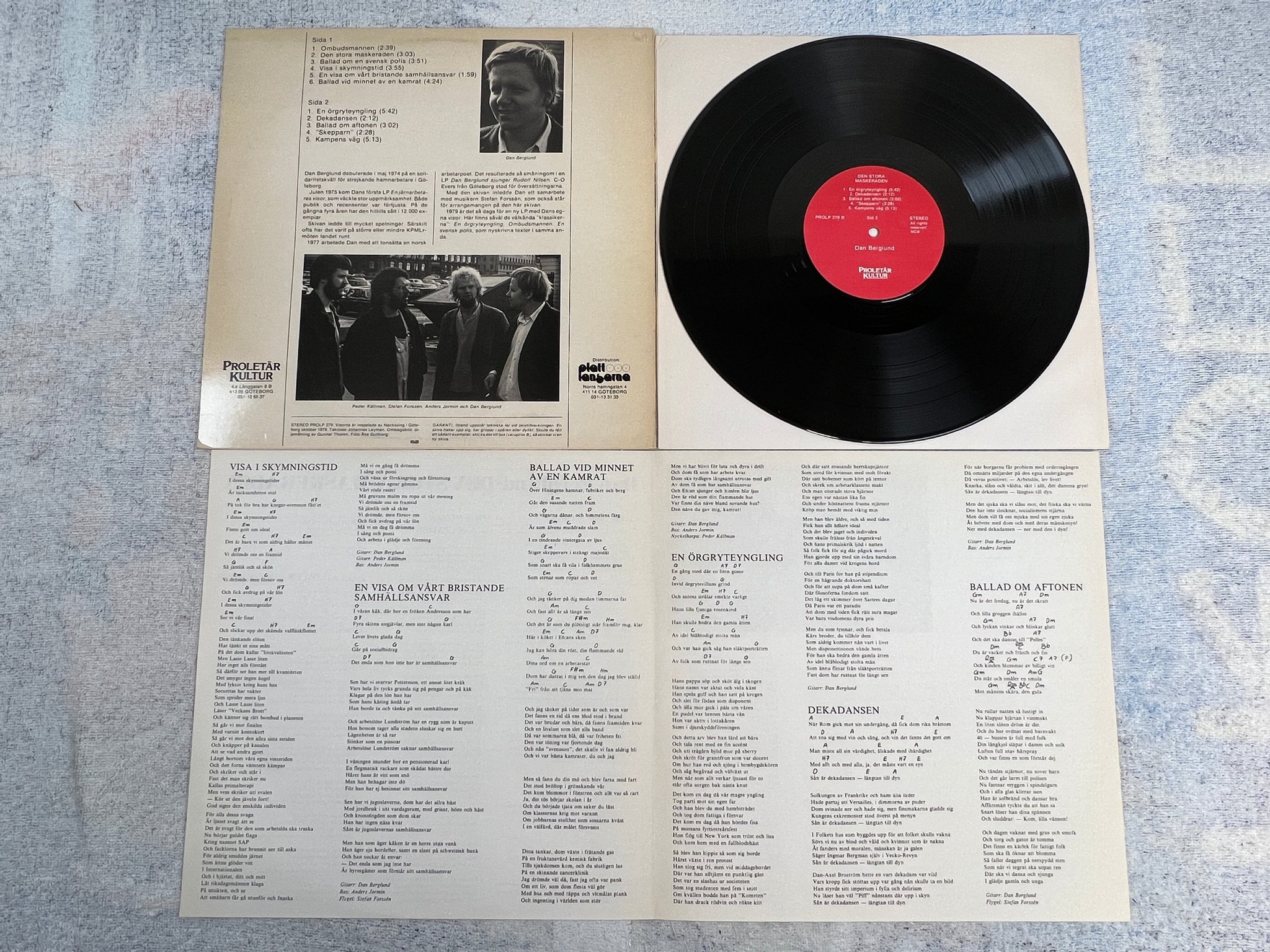 Omslagsbild för skivan DAN BERGLUND den stora maskeraden LP -79 Swe PROLP 279